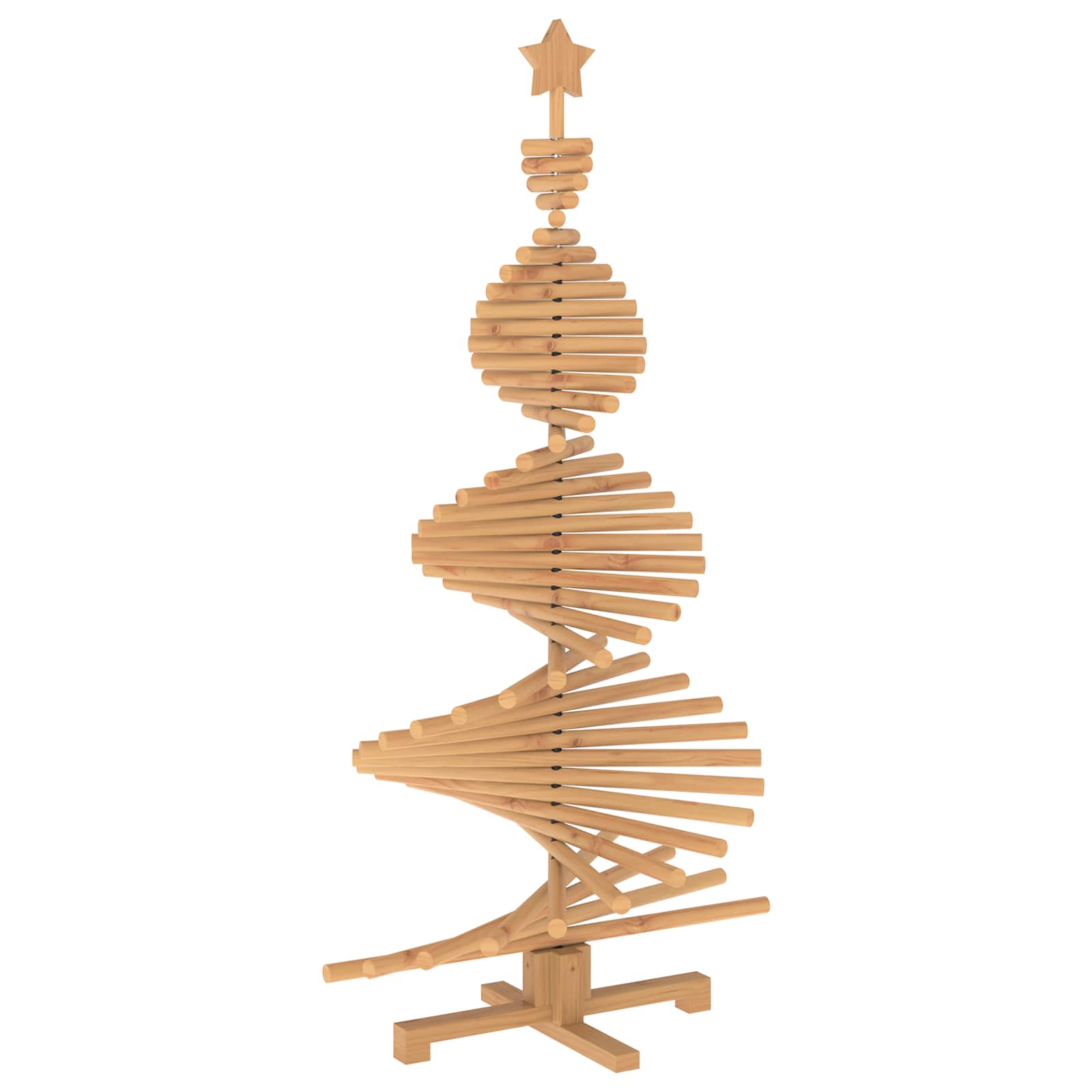 Albero di Natale in legno KOTKA 150 cm Legno Massello di Pino