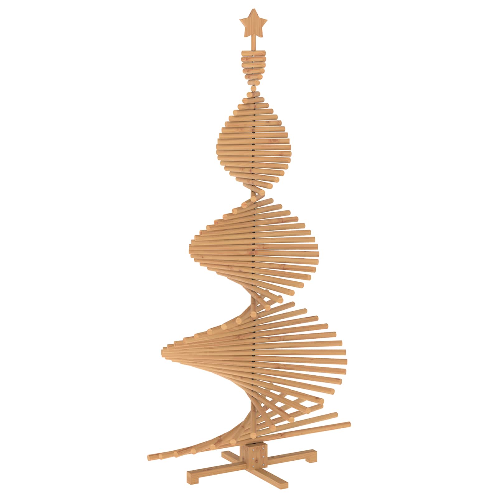 Albero di Natale in legno KOTKA 210 cm Legno Massello di Pino