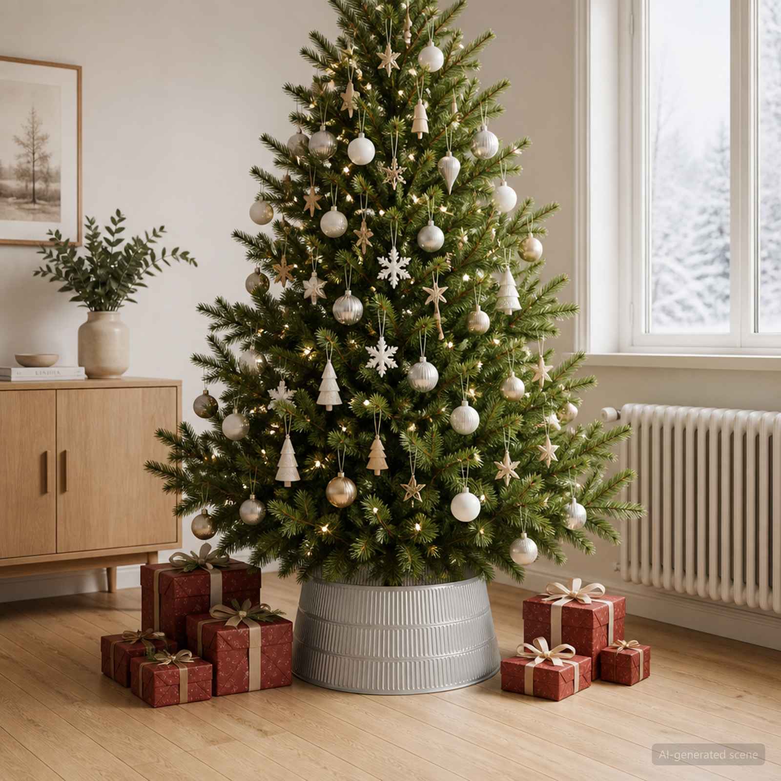 GonnaperAlberodiNatale A forma di cono Argento Ø 56 x 25,5 cm