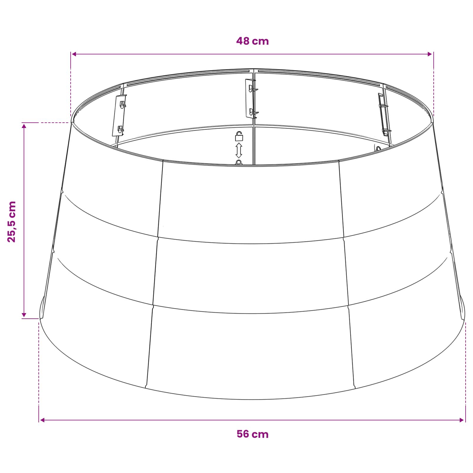 GonnaperAlberodiNatale A forma di cono Argento Ø 56 x 25,5 cm