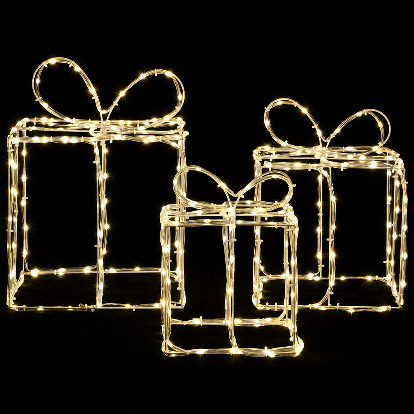 Scatole regalo di Natale luminose LOVIISA 3 pz 360 LED