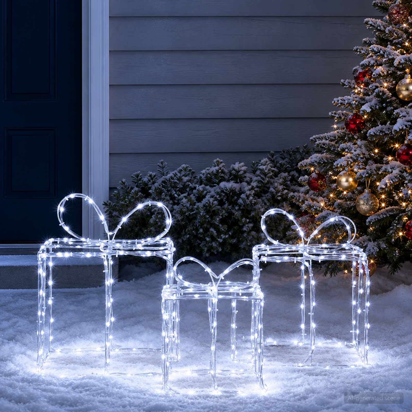 Scatole regalo di Natale luminose LOVIISA 3 pz 360 LED