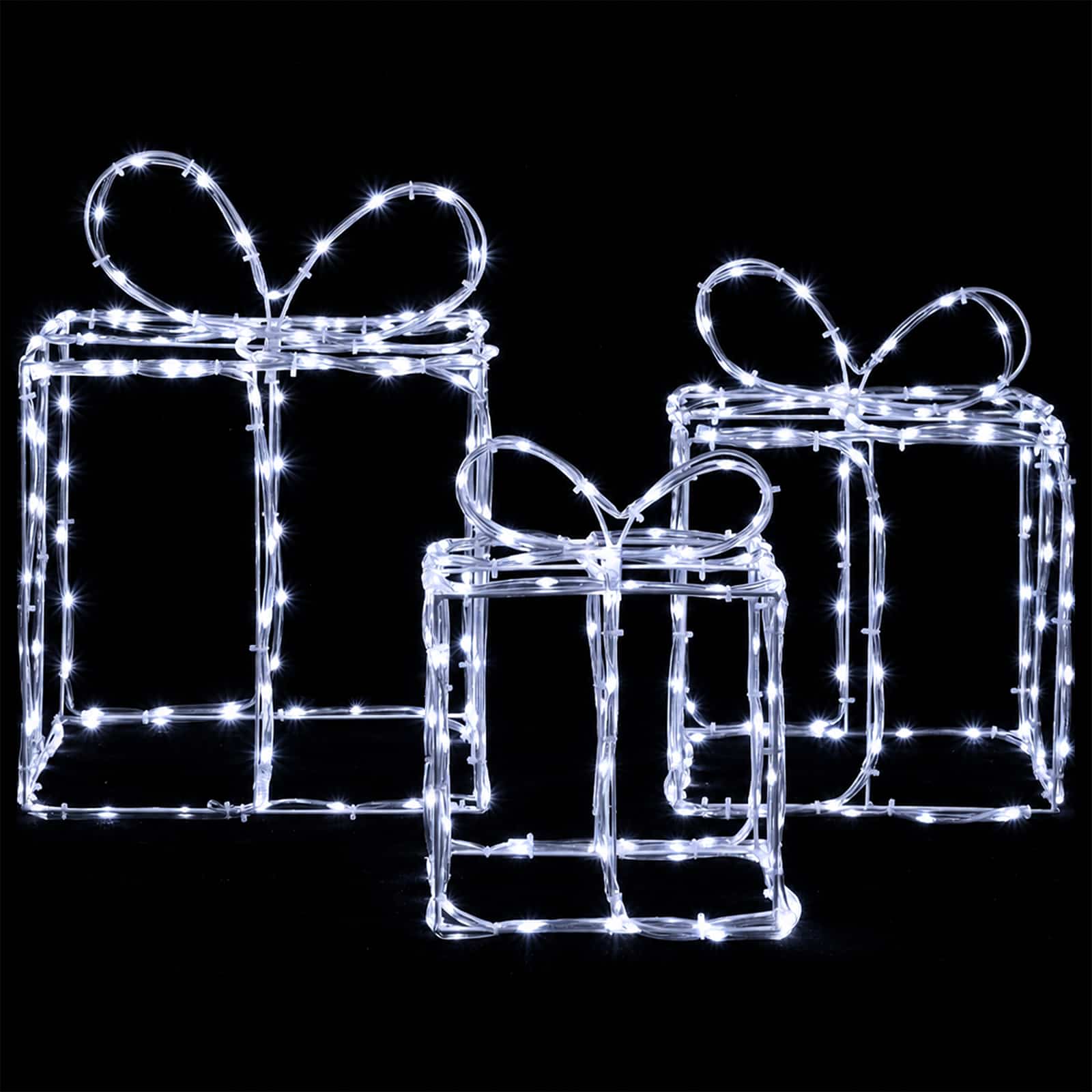 Scatole regalo di Natale luminose LOVIISA 3 pz 360 LED