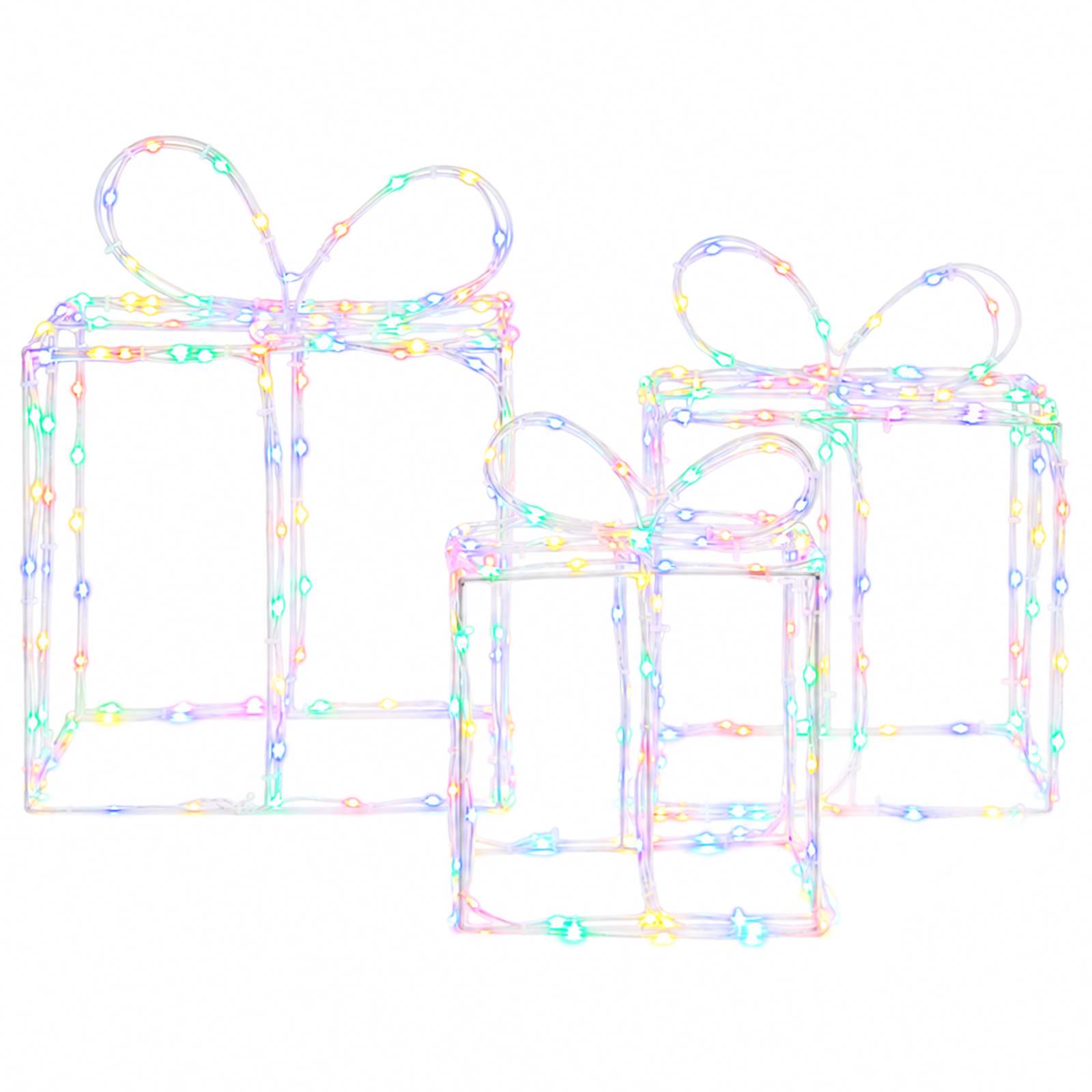 Scatole regalo di Natale luminose LOVIISA 3 pz 360 LED