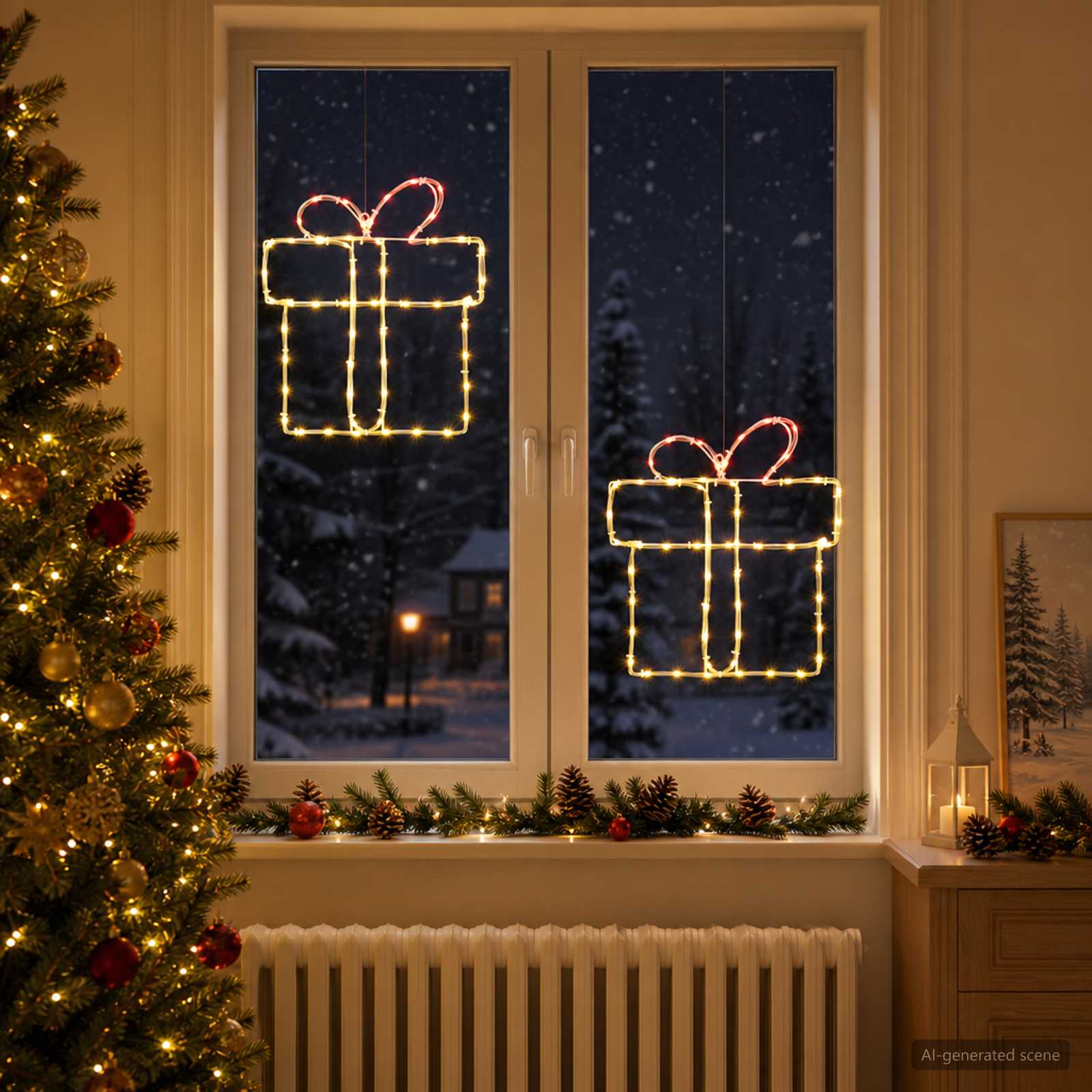 Luci natalizie a sagoma per finestra LOVIISA 2 pz 160 LED