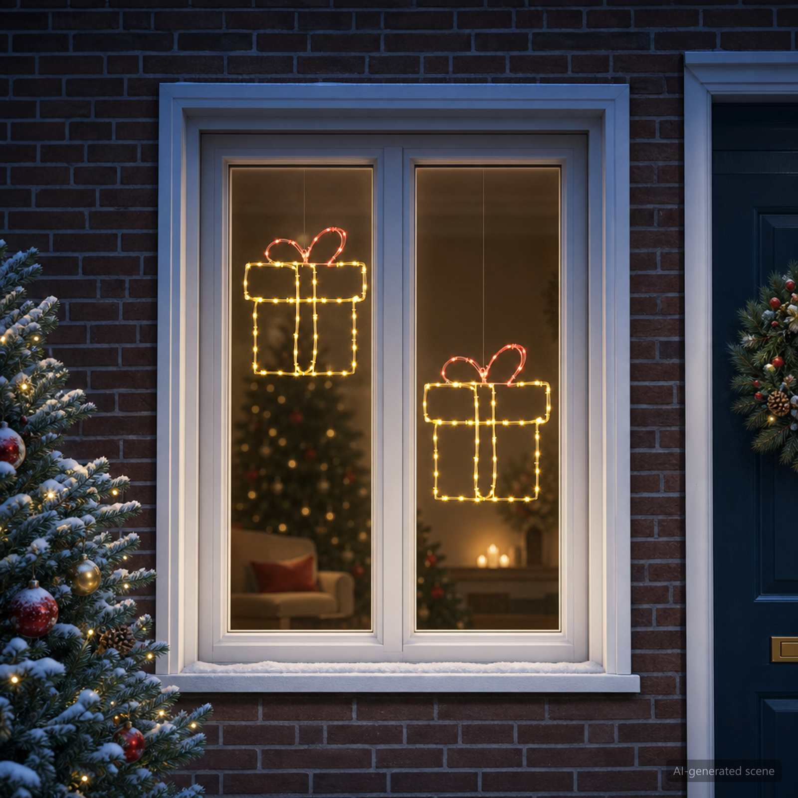 Luci natalizie a sagoma per finestra LOVIISA 2 pz 160 LED