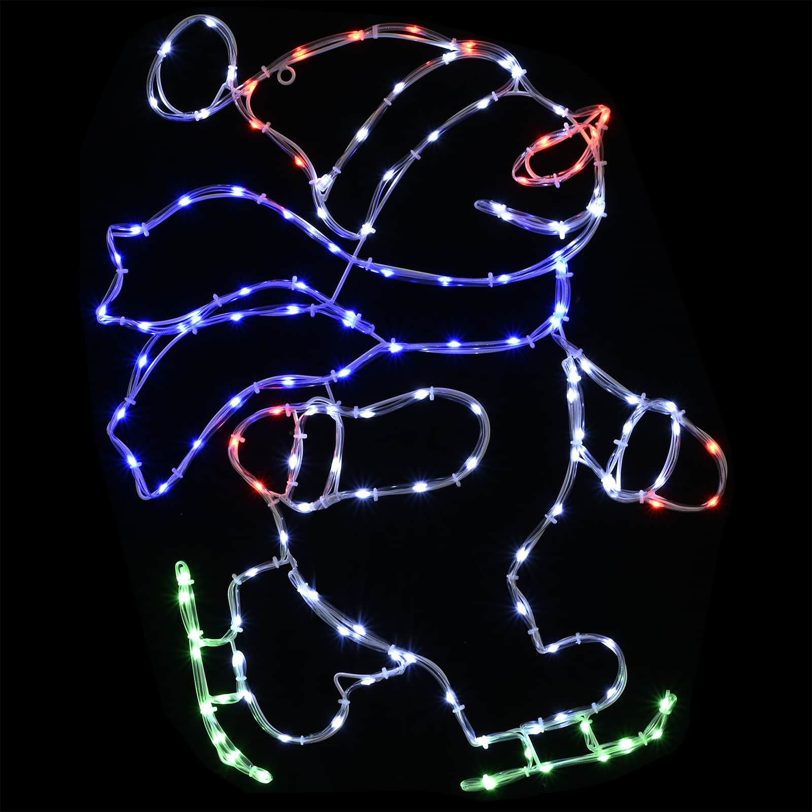 Insegna LED Babbo Natale sui pattini LOVIISA 120 LED