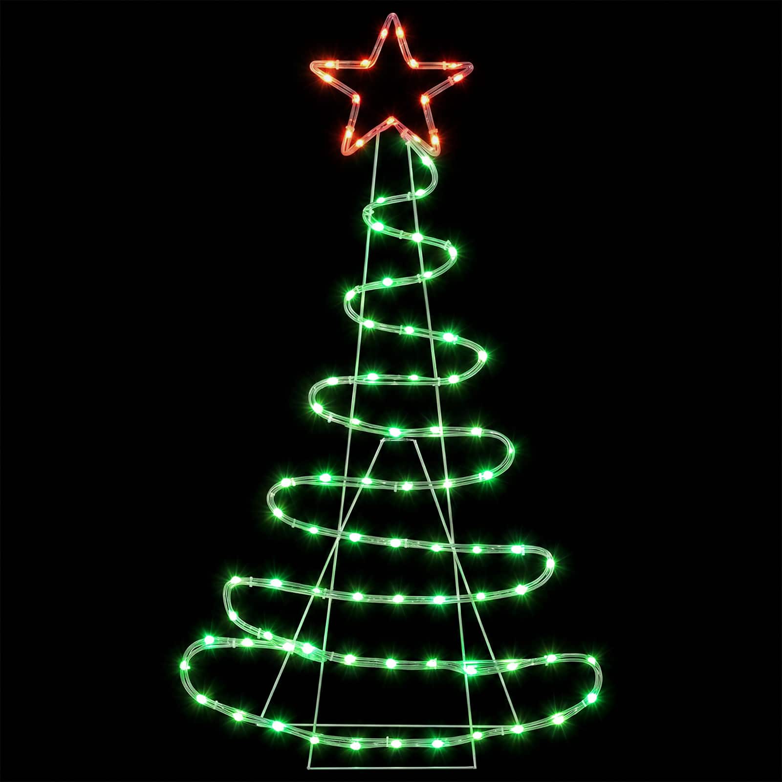 Sagoma albero di Natale LED LOVIISA 100 LED Rosso e Verde