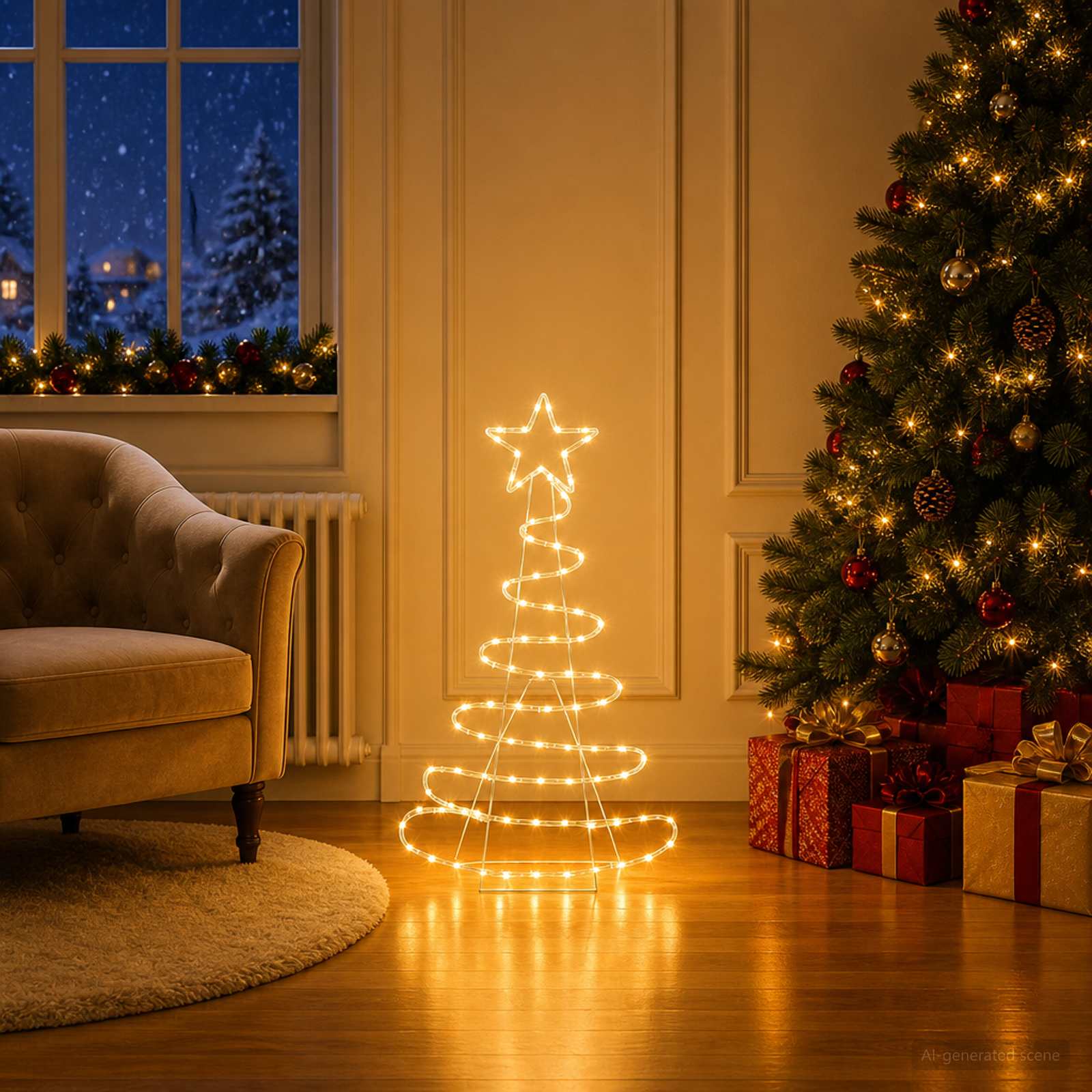 Sagoma albero di Natale LED LOVIISA 100 LED Bianco caldo