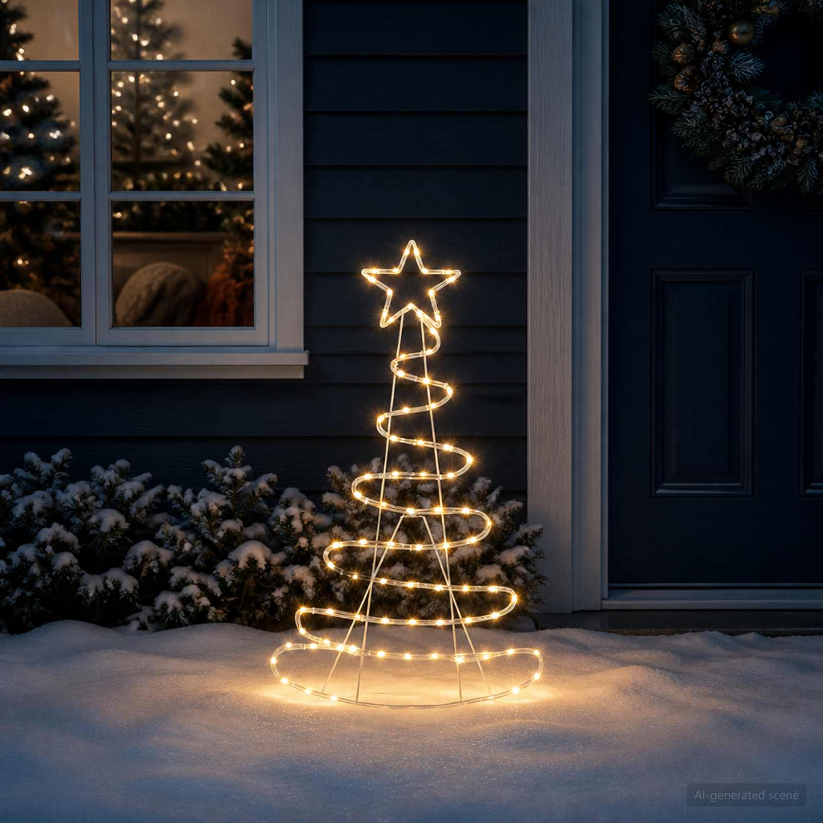 Sagoma albero di Natale LED LOVIISA 100 LED Bianco caldo
