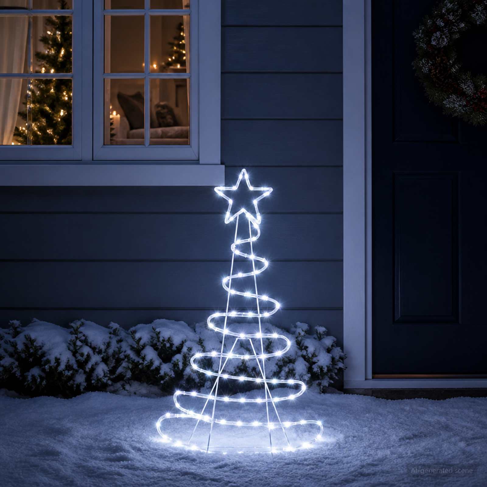 Sagoma albero di Natale LED LOVIISA 100 LED Bianco freddo