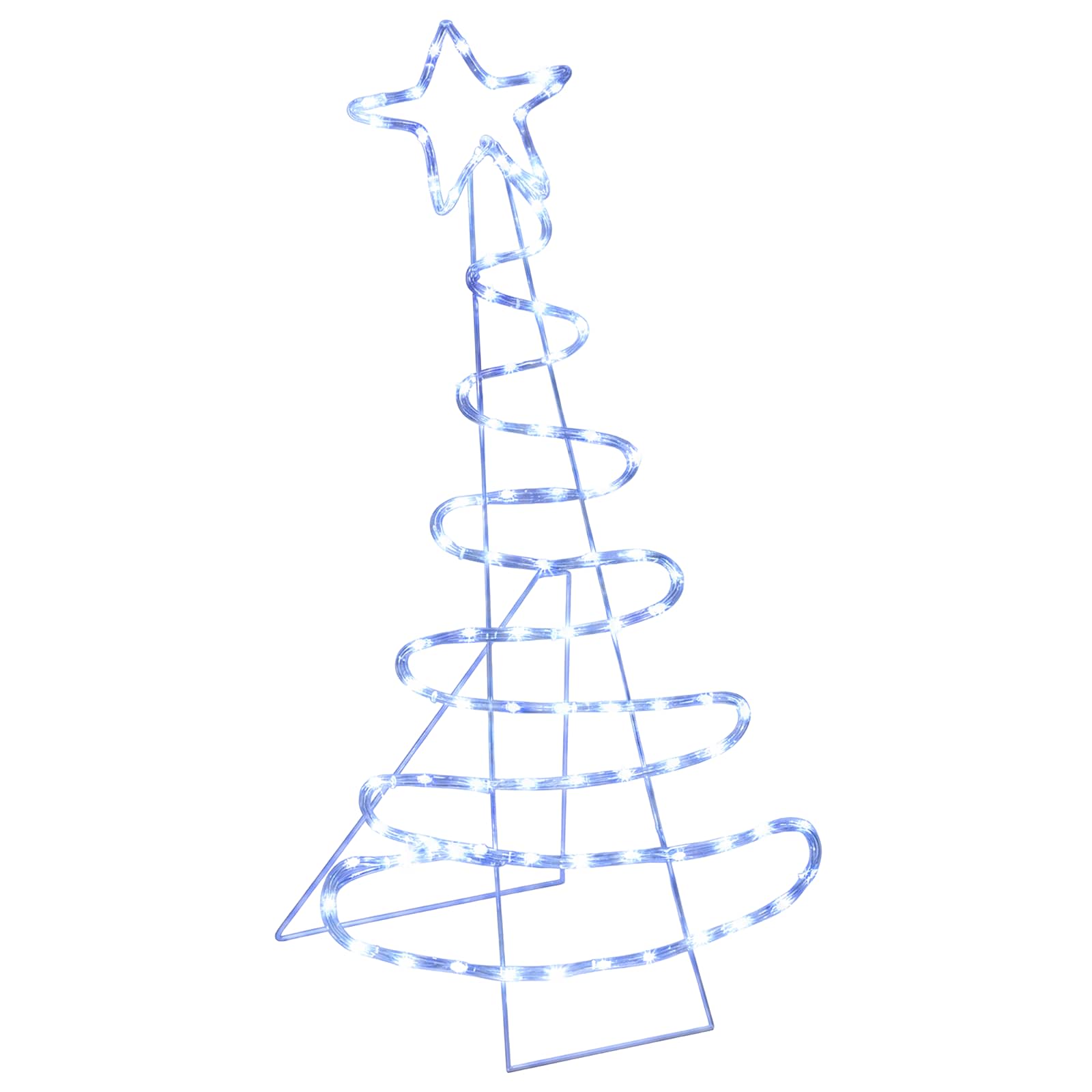 Sagoma albero di Natale LED LOVIISA 100 LED Blu 51 x 99 cm