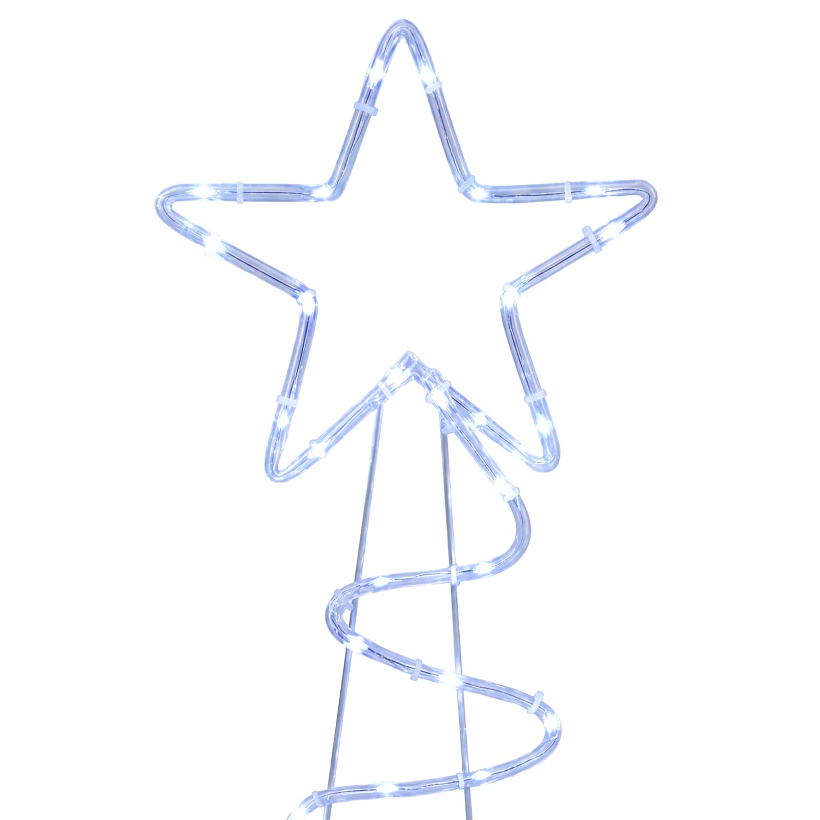 Sagoma albero di Natale LED LOVIISA 100 LED Blu 51 x 99 cm