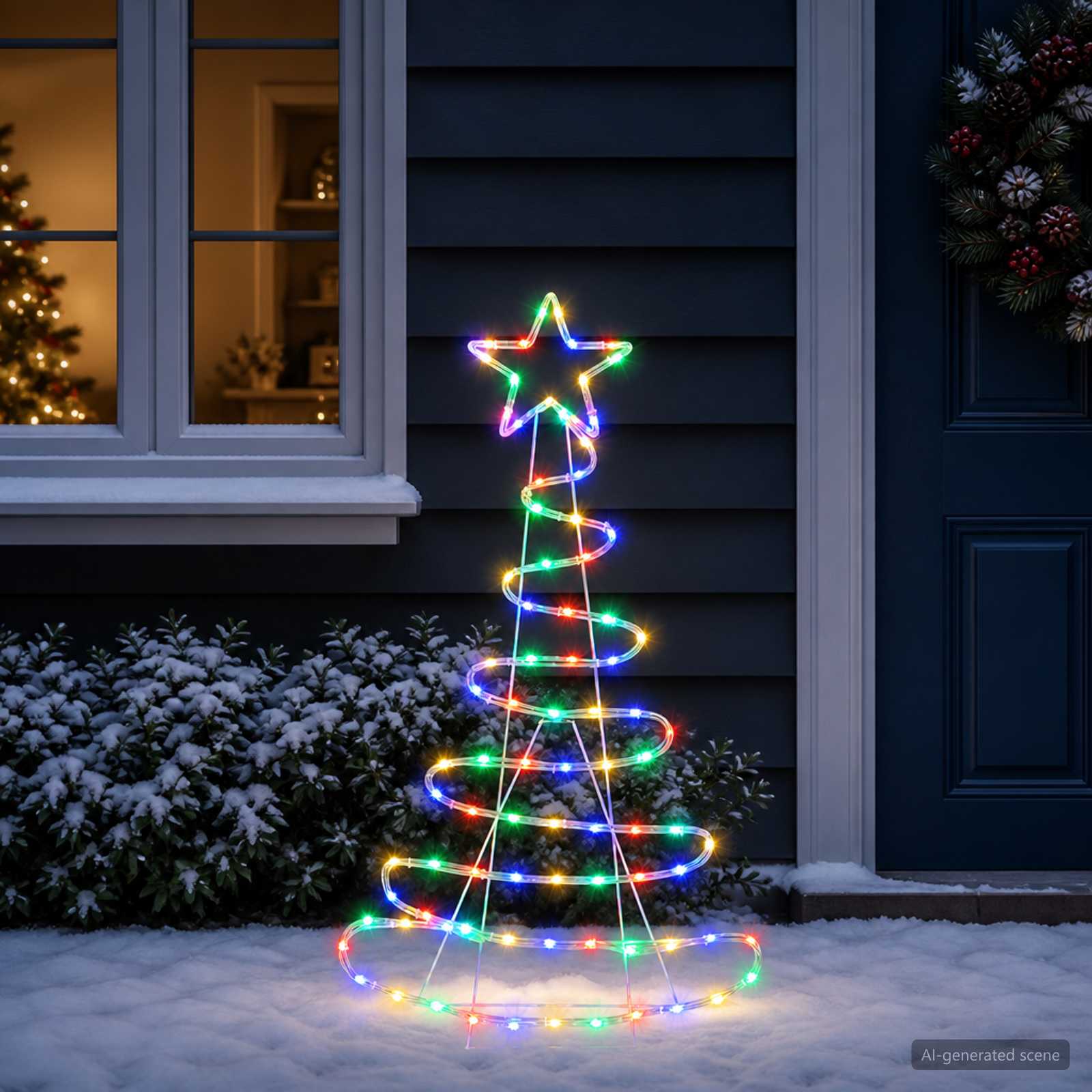 Sagoma albero di Natale LED LOVIISA 100 LED Multicolore