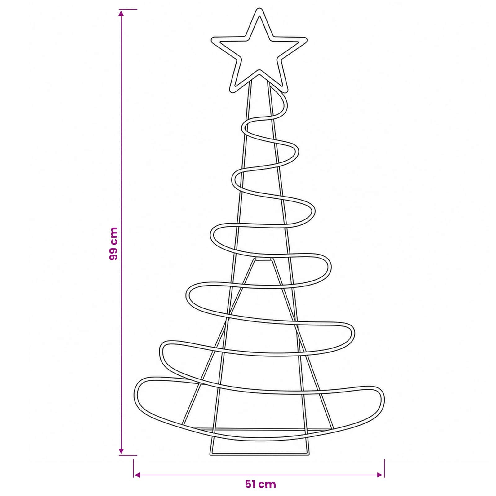 Sagoma albero di Natale LED LOVIISA 100 LED Multicolore