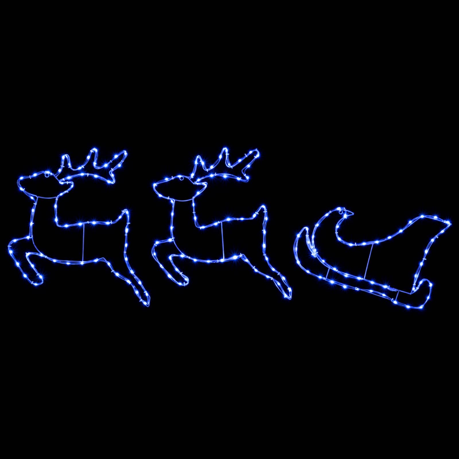 Decorazione natalizia con renna e slitta LOVIISA 180 LED Blu