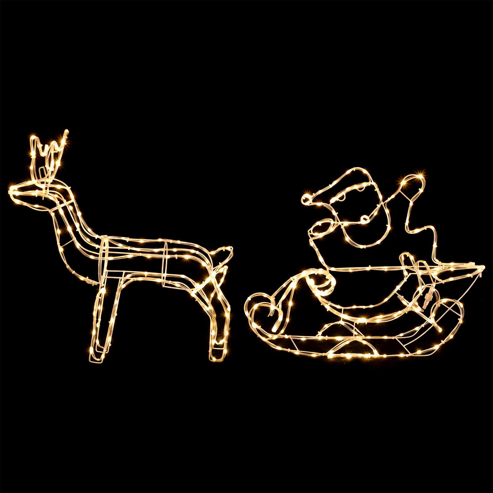 Decorazione natalizia con renna e slitta LOVIISA 320 LED