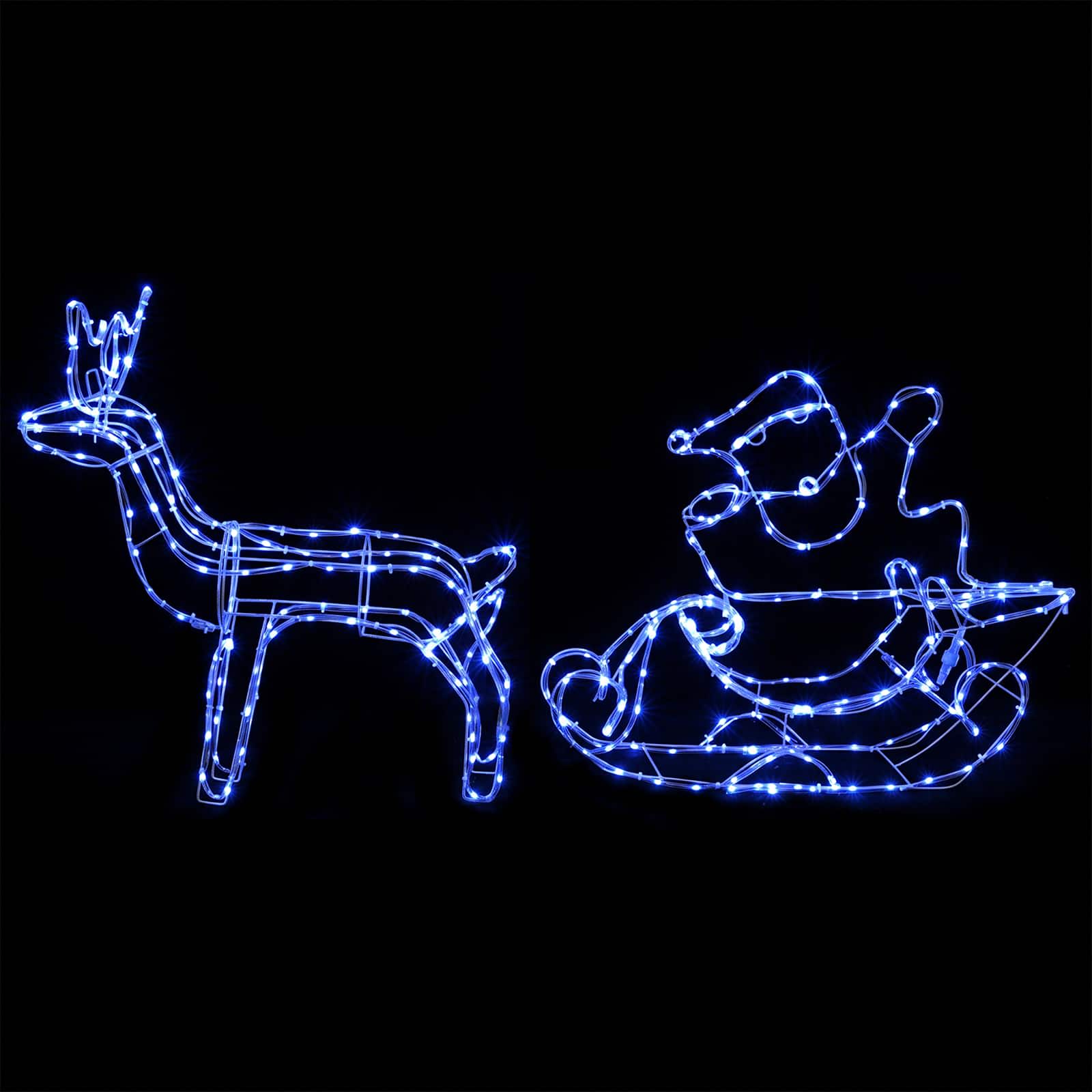 Decorazione natalizia con renna e slitta LOVIISA 320 LED Blu