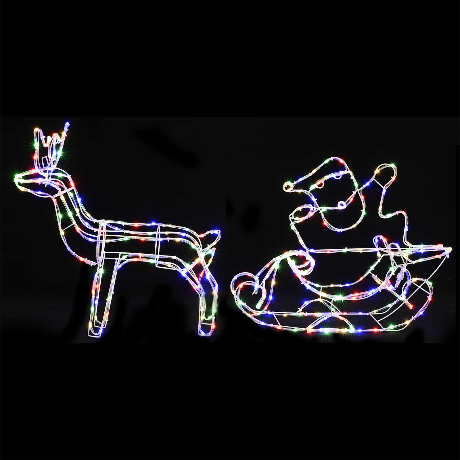 Decorazione natalizia con renna e slitta LOVIISA 320 LED