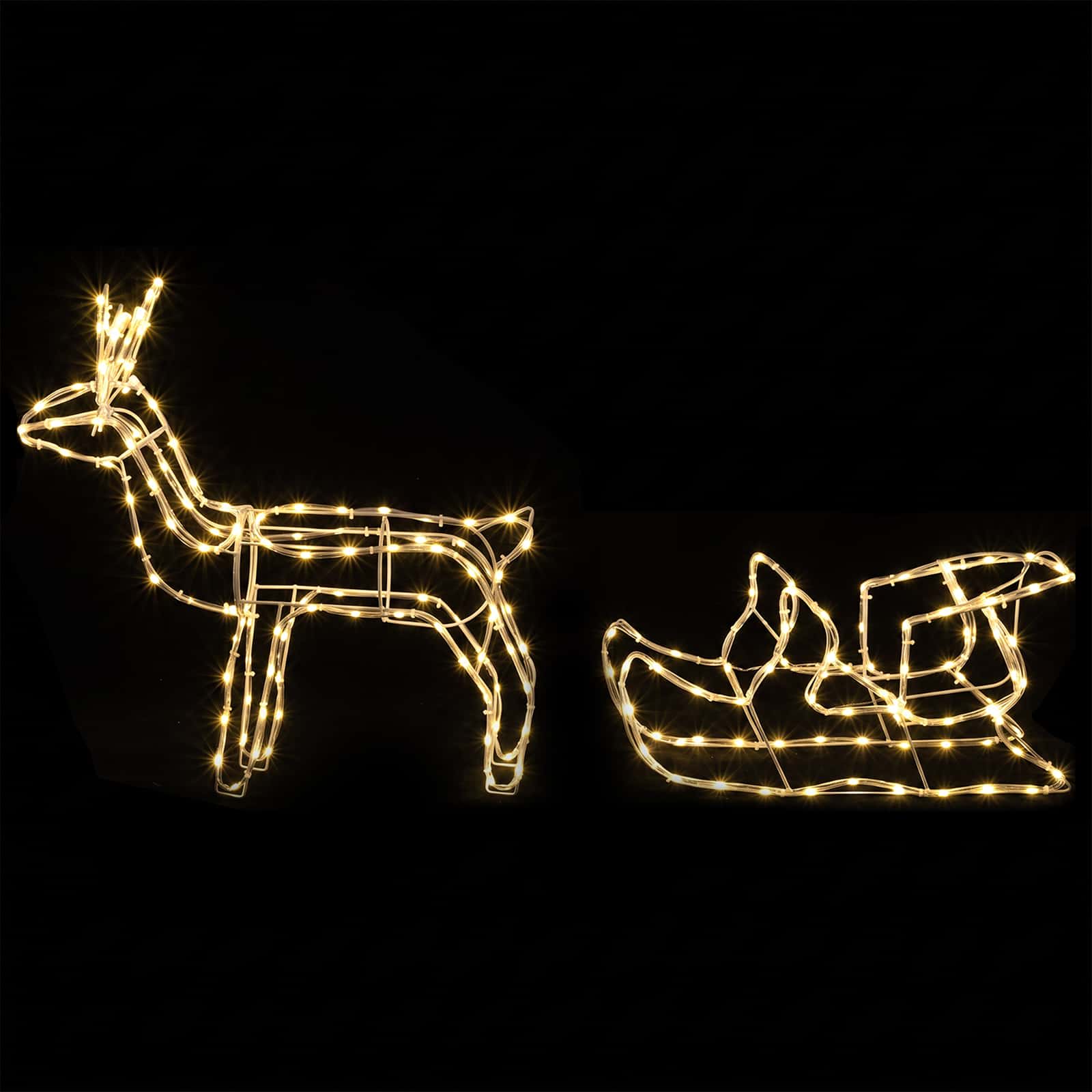 Decorazione natalizia con renna e slitta LOVIISA 240 LED
