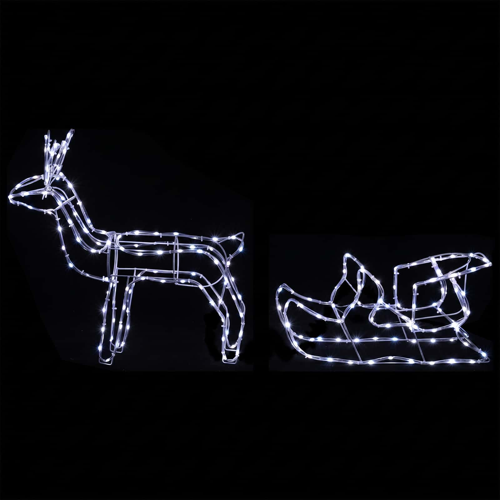 Decorazione natalizia con renna e slitta LOVIISA 240 LED