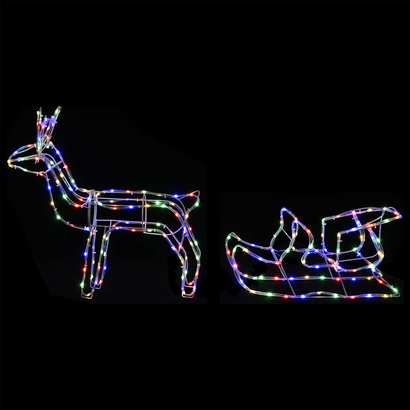 Decorazione natalizia con renna e slitta LOVIISA 240 LED