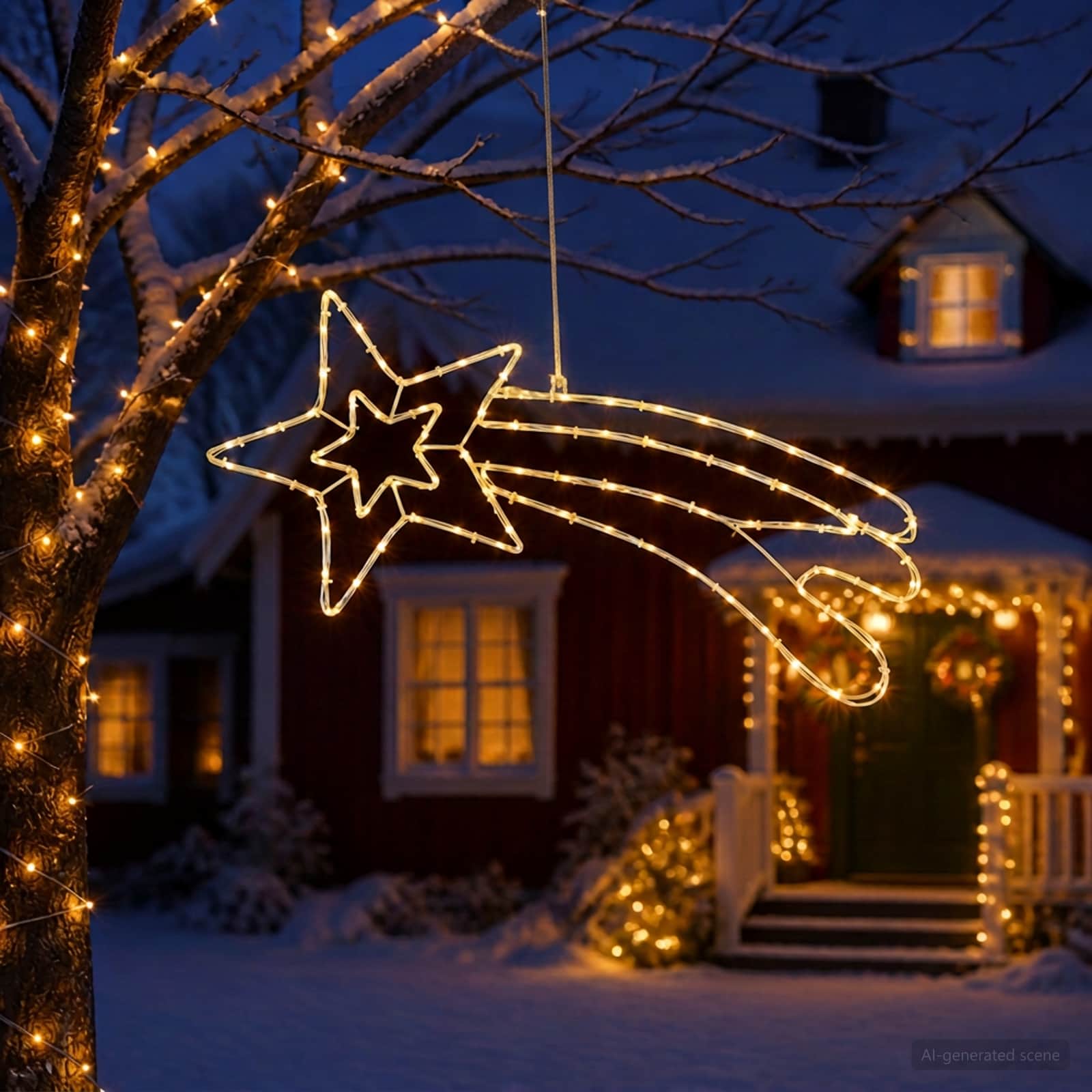 Stella cometa a LED LOVIISA 80 LED Bianco caldo 76 x 36 cm