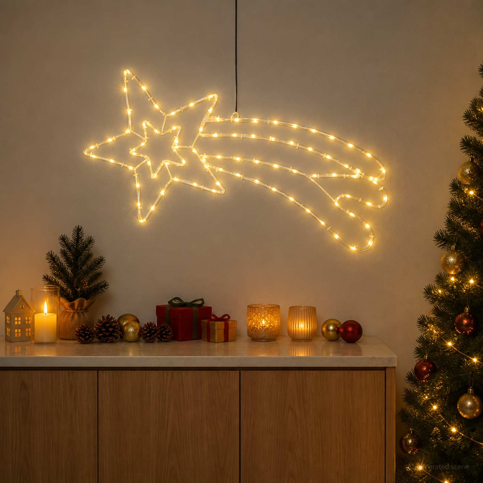 Stella cometa a LED LOVIISA 80 LED Bianco caldo 76 x 36 cm