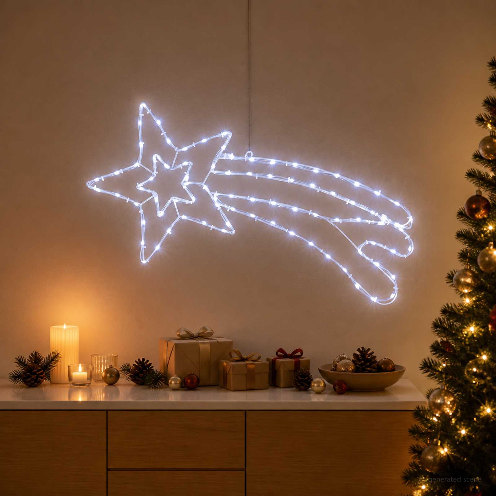 Stella cometa a LED LOVIISA 80 LED Bianco freddo 76 x 36 cm