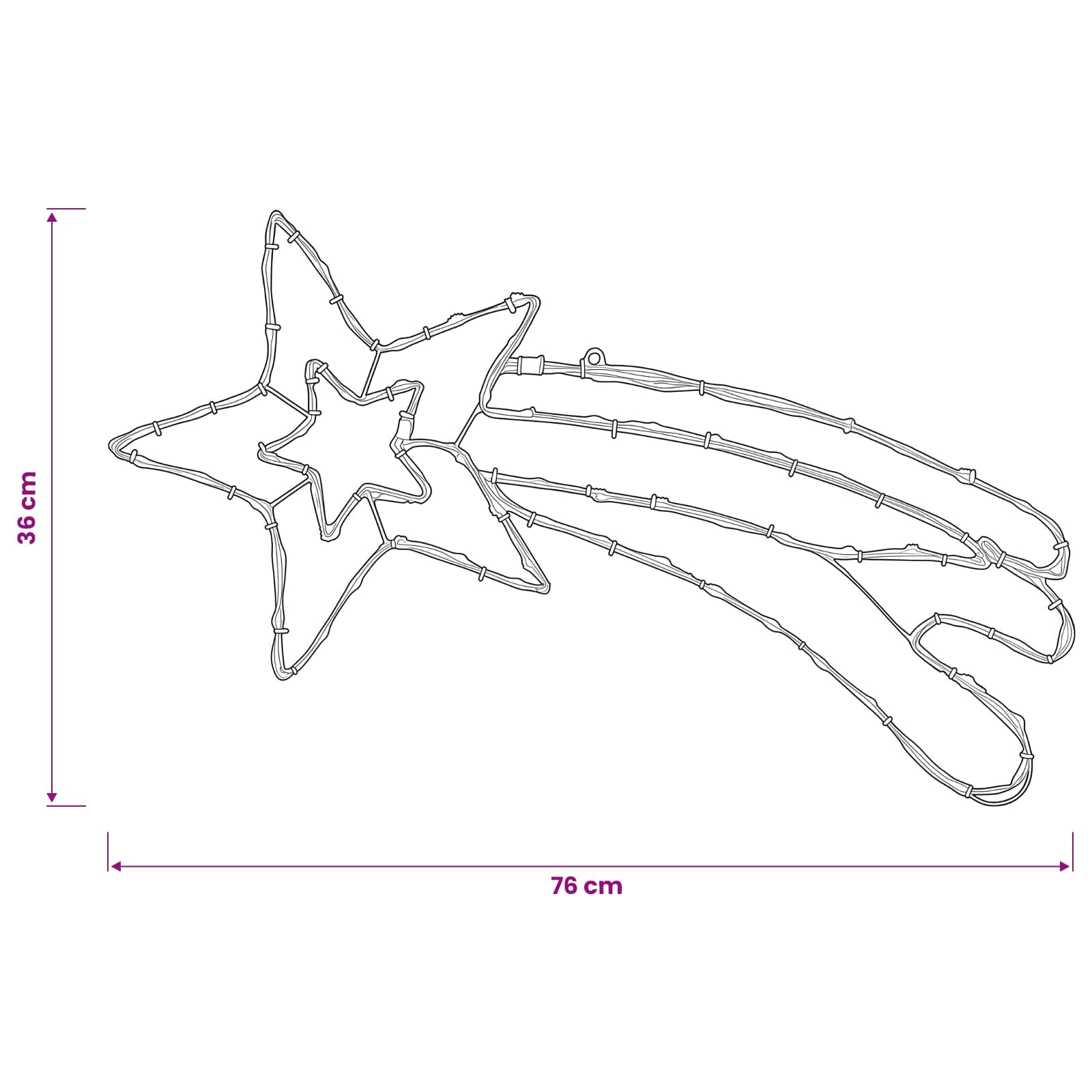 Stella cometa a LED LOVIISA 80 LED Bianco freddo 76 x 36 cm