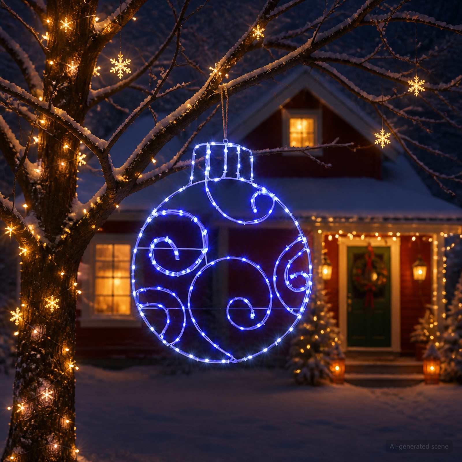 Sfera natalizia a LED LOVIISA 160 LED Blu 55 x 65 cm