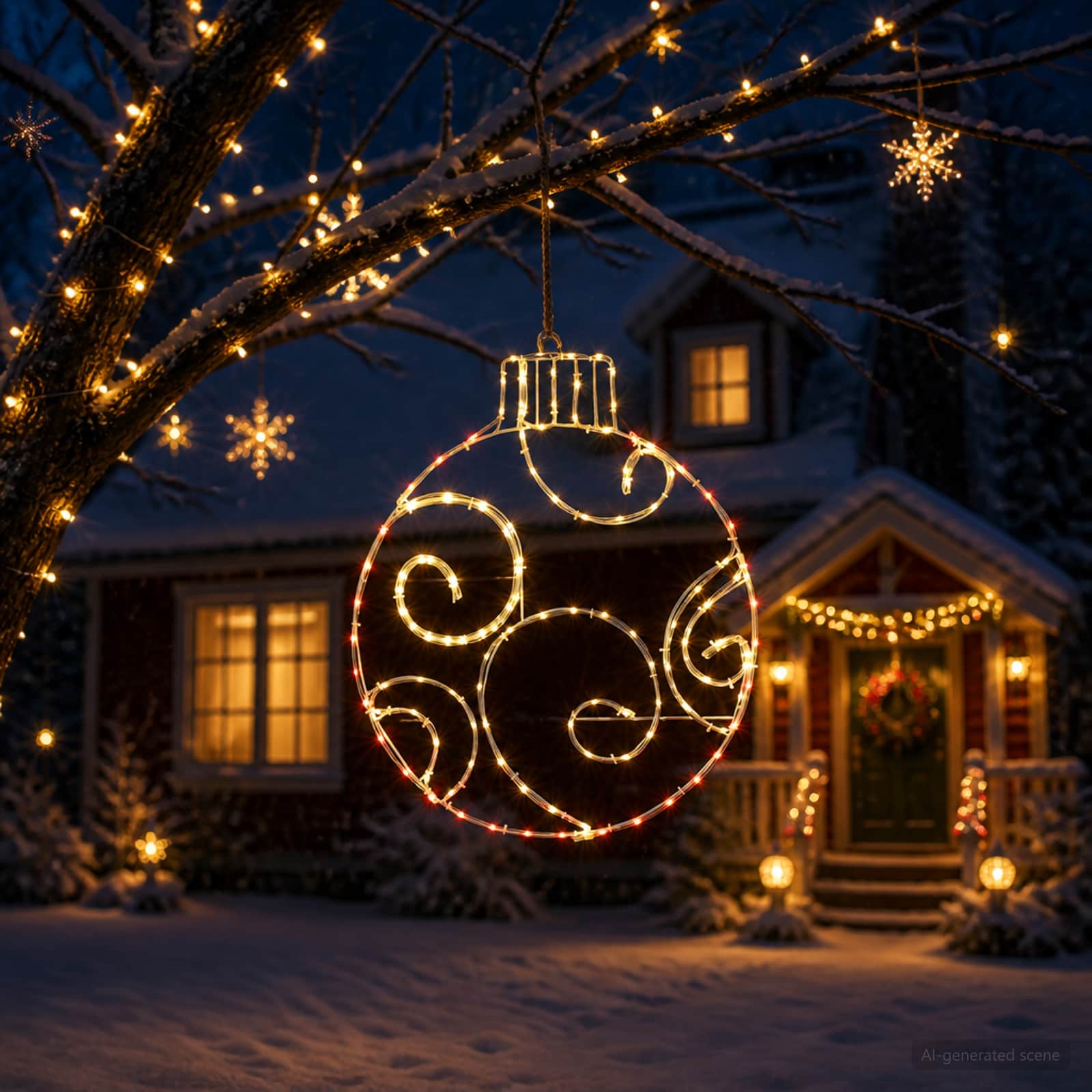 Sfera natalizia a LED LOVIISA 160 LED Rosso 55 x 65 cm