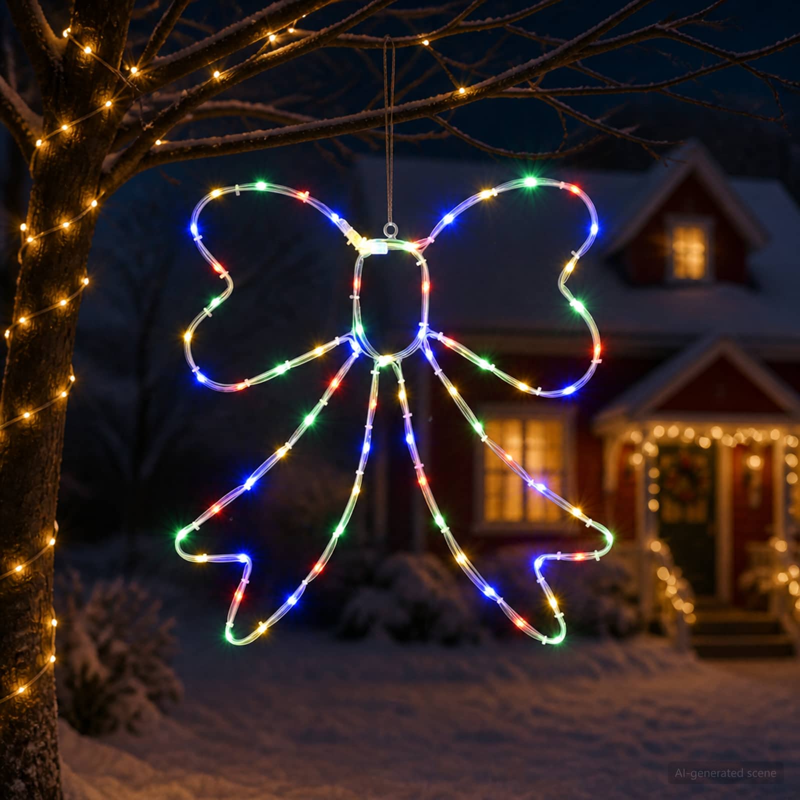 Fiocco di Natale luminoso LED LOVIISA 70 LED Multicolore