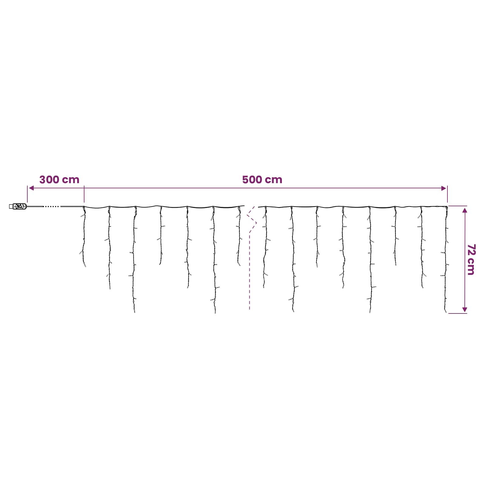 Tende di luci 210 LED Blu 500 x 72 cm