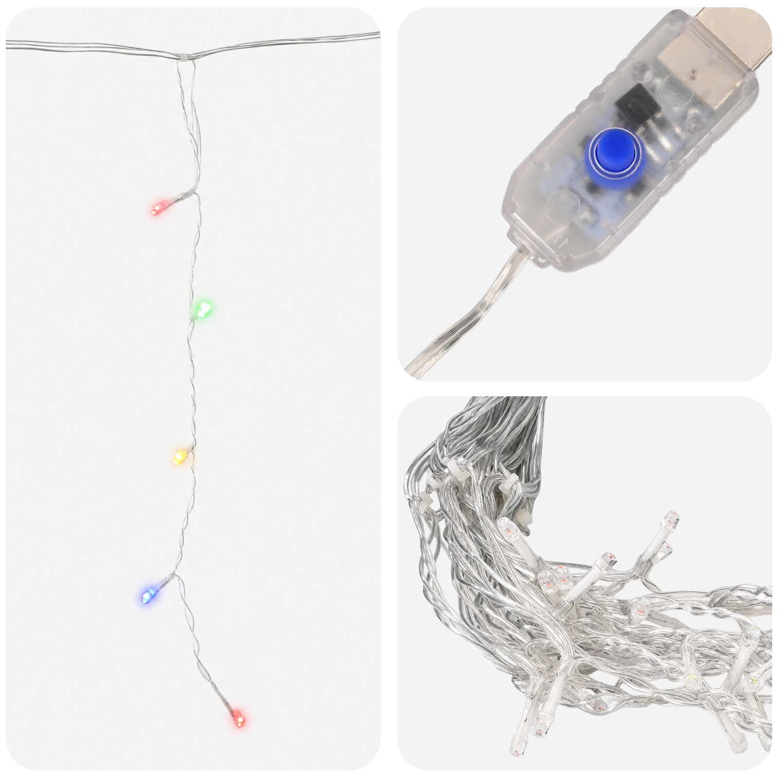 Tende di luci 210 LED Multicolore 500 x 72 cm