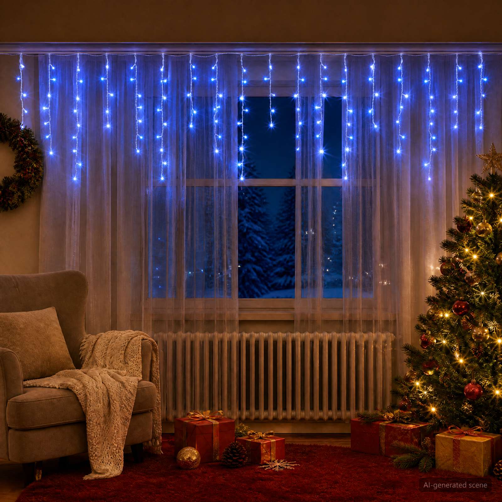 Tende di luci 798 LED Blu 2000 x 72 cm