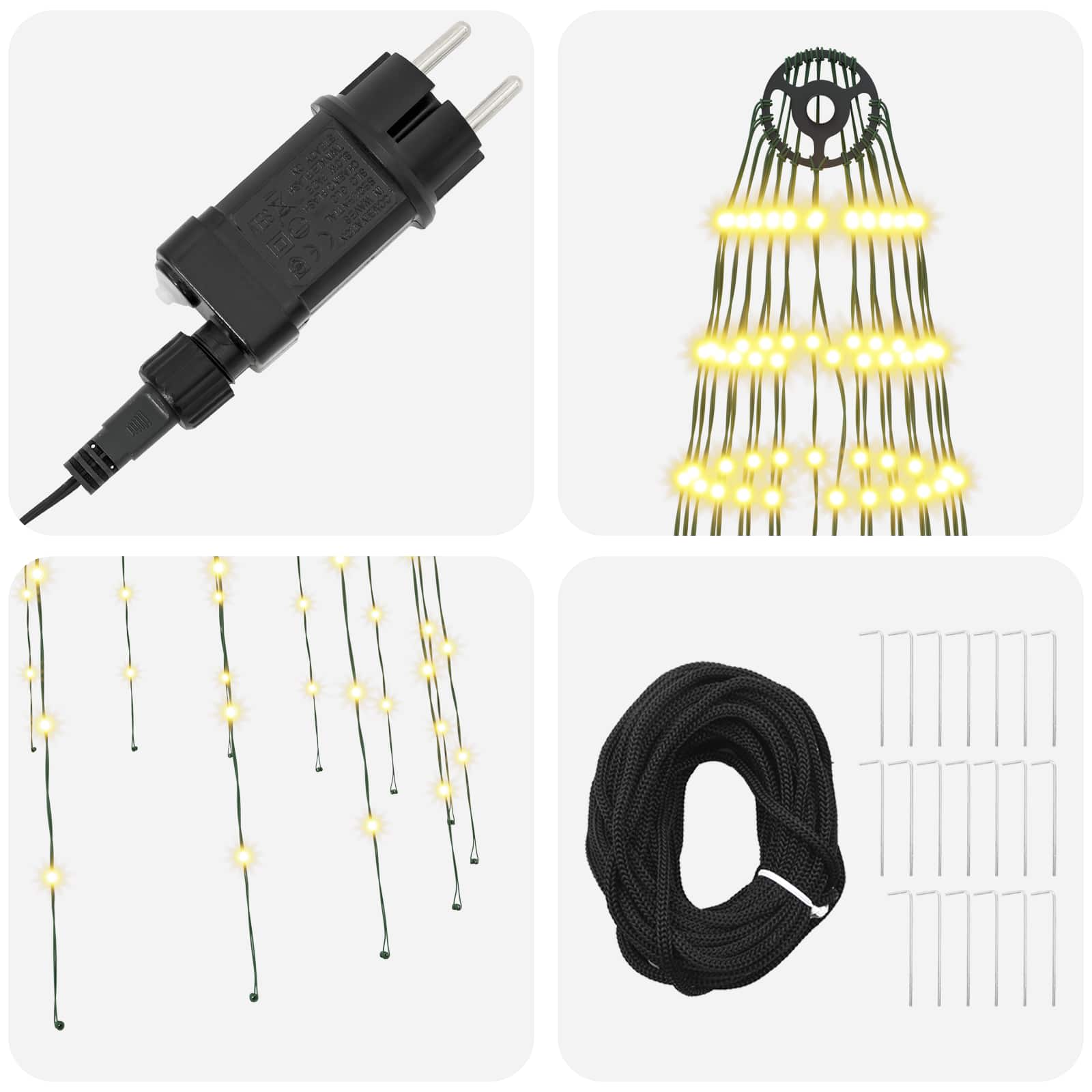 Luci per albero di Natale con 20 LED 500 LED Bianco caldo