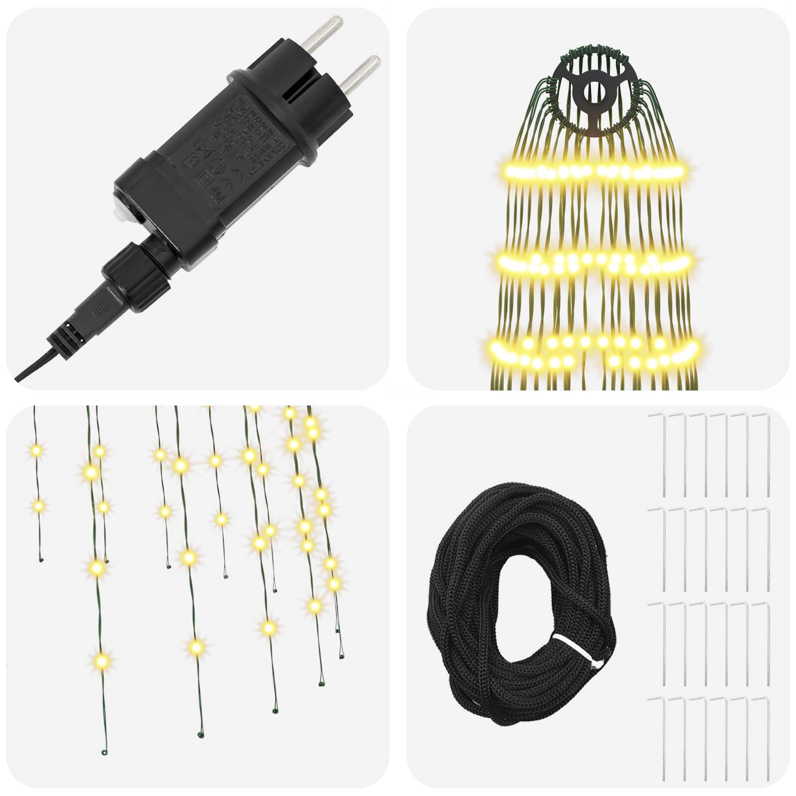 Luci per albero di Natale con 24 LED 744 LED Bianco caldo
