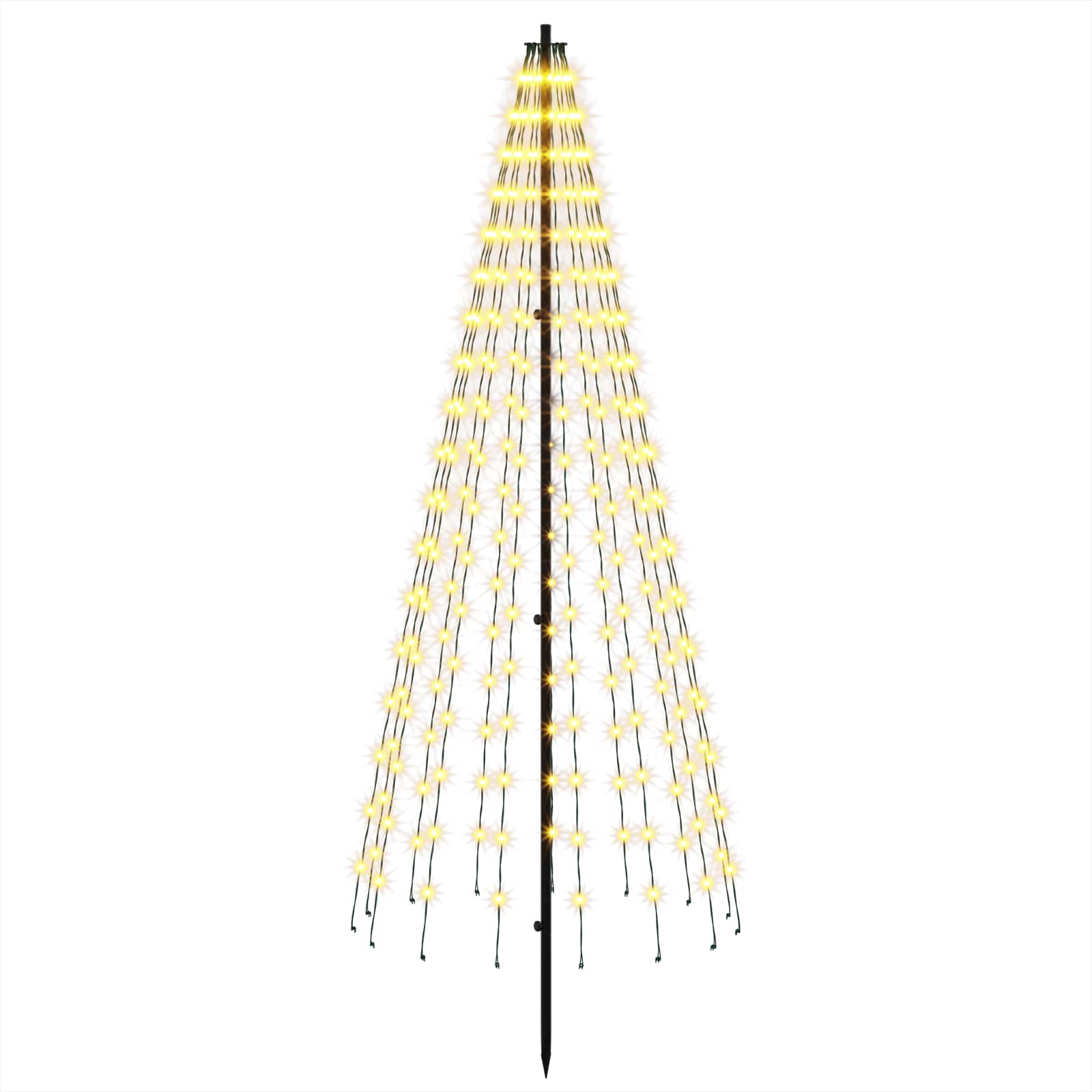 Albero di Natale LED 165 cm 270 LED Bianco caldo Ferro Nero
