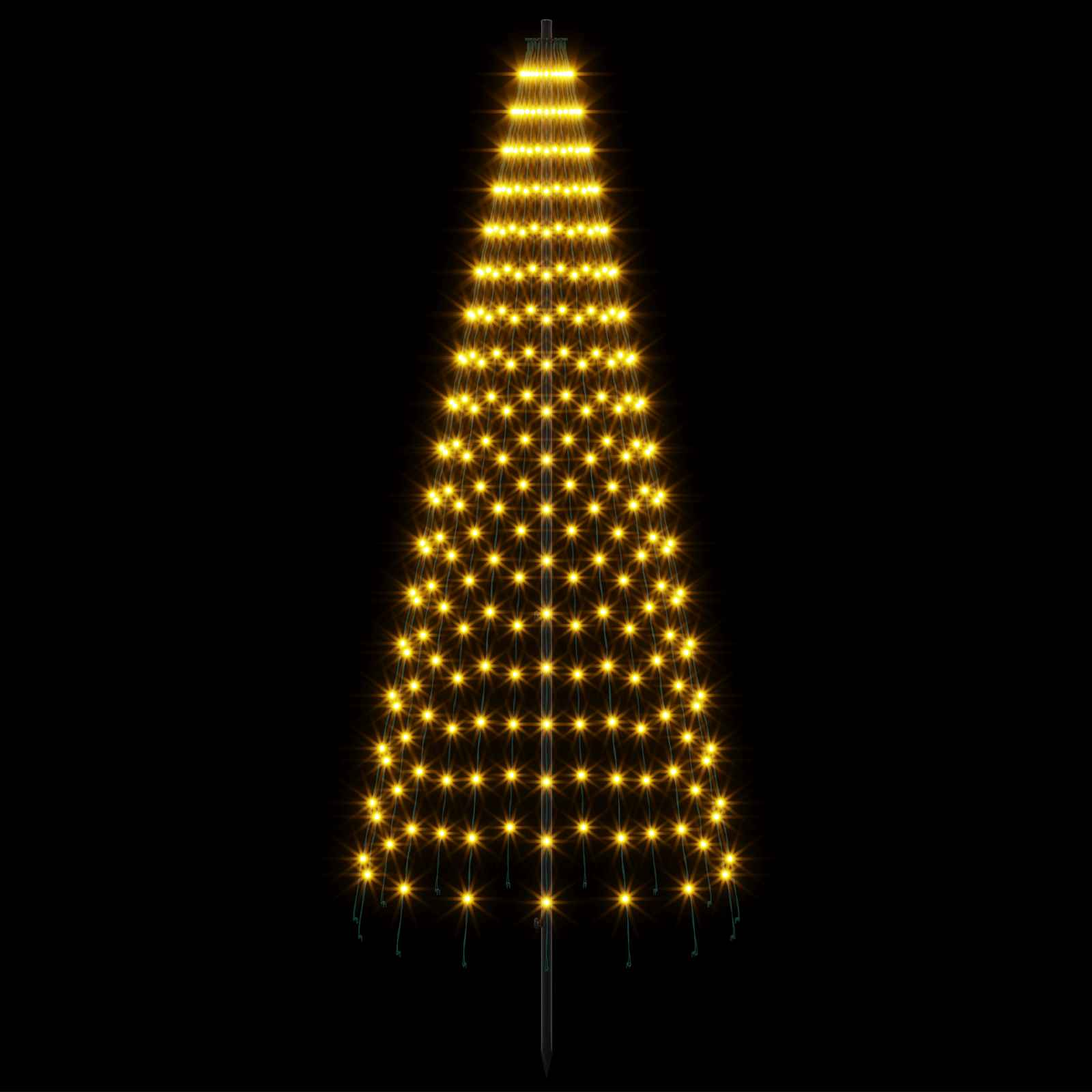 Albero di Natale LED 165 cm 270 LED Bianco caldo Ferro Nero