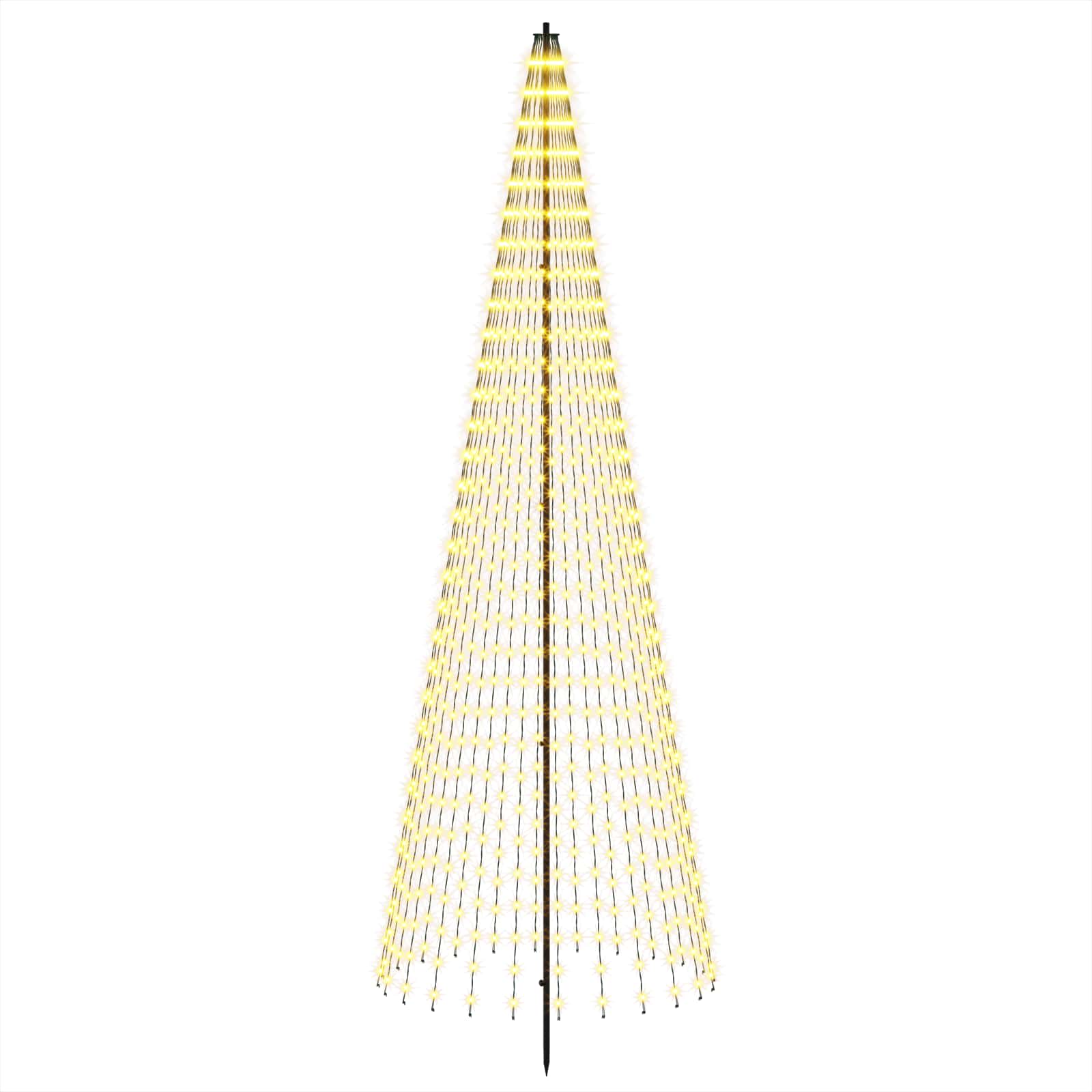 Albero di Natale LED 285 cm 744 LED Bianco caldo Ferro Nero