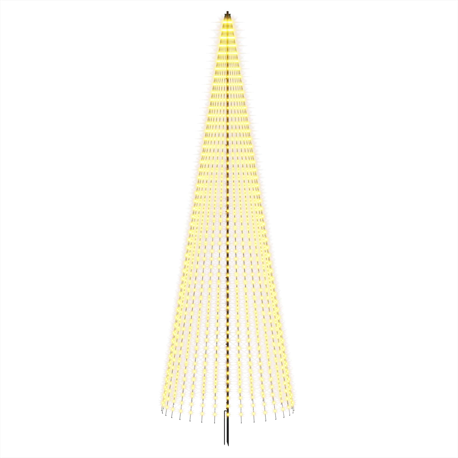 Albero di Natale LED 485 cm 1632 LED Bianco caldo Ferro Nero
