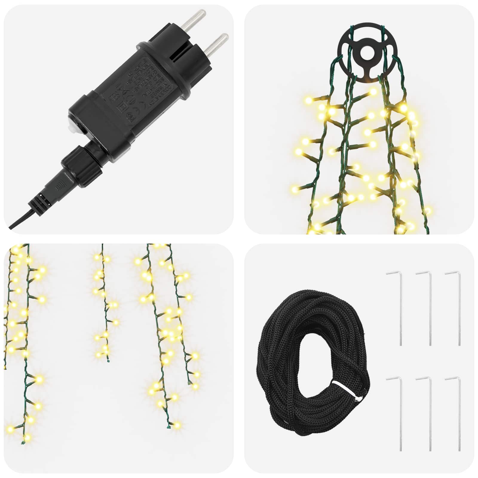 Luci per albero di Natale con 6 LED 540 LED Bianco caldo