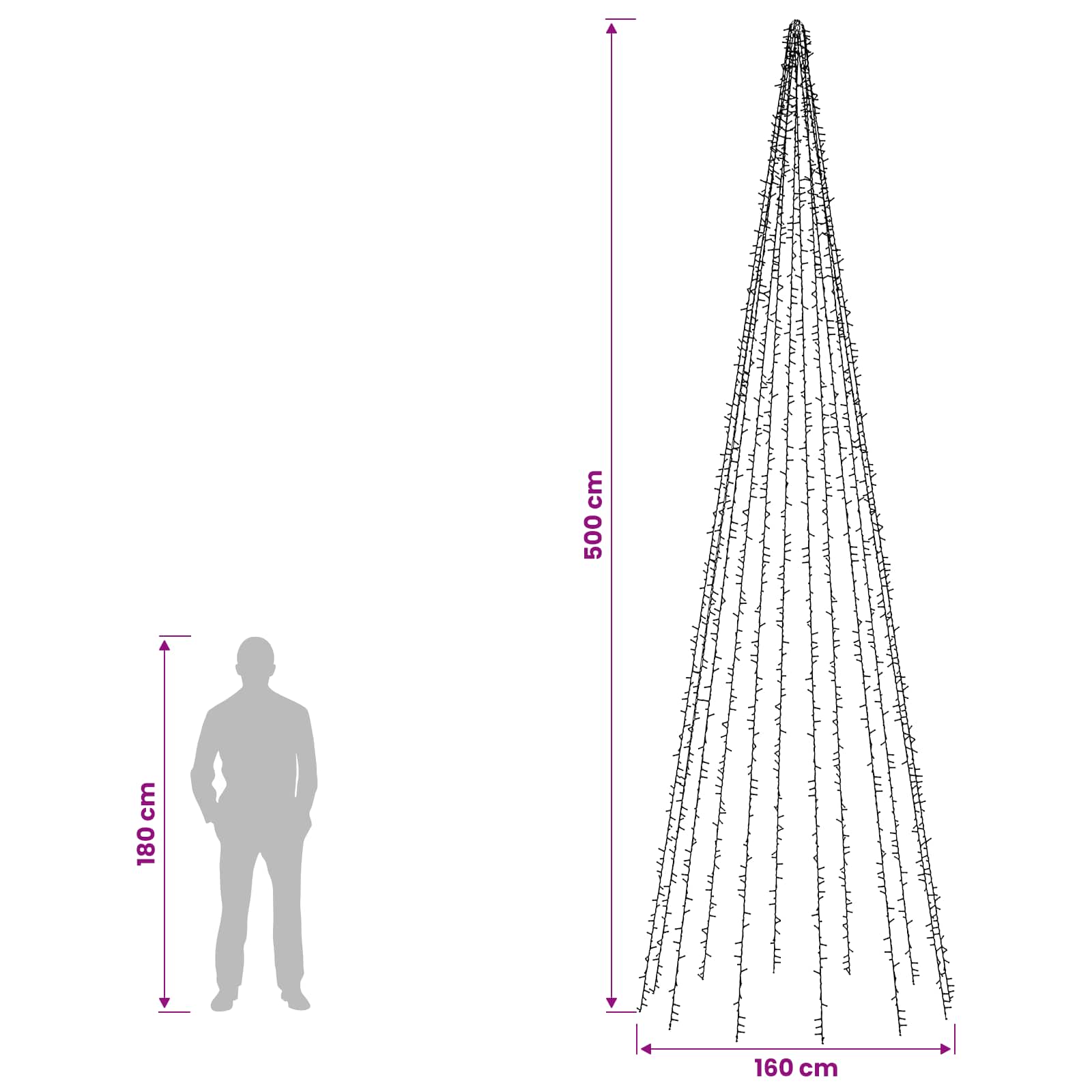 Luci per albero di Natale con 12 LED 2004 LED Bianco caldo