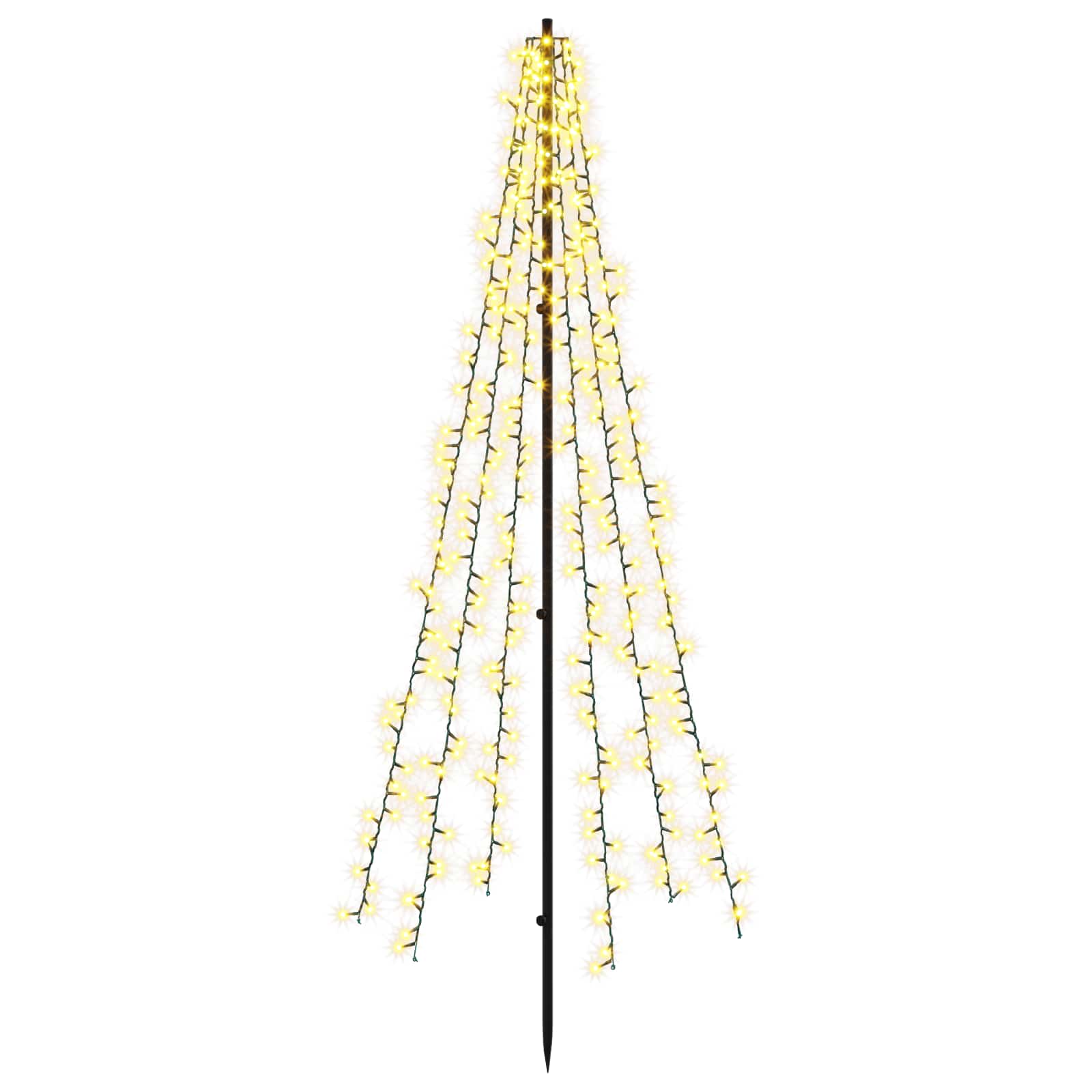 Albero di Natale LED 165 cm 540 LED Bianco caldo Acciaio Nero