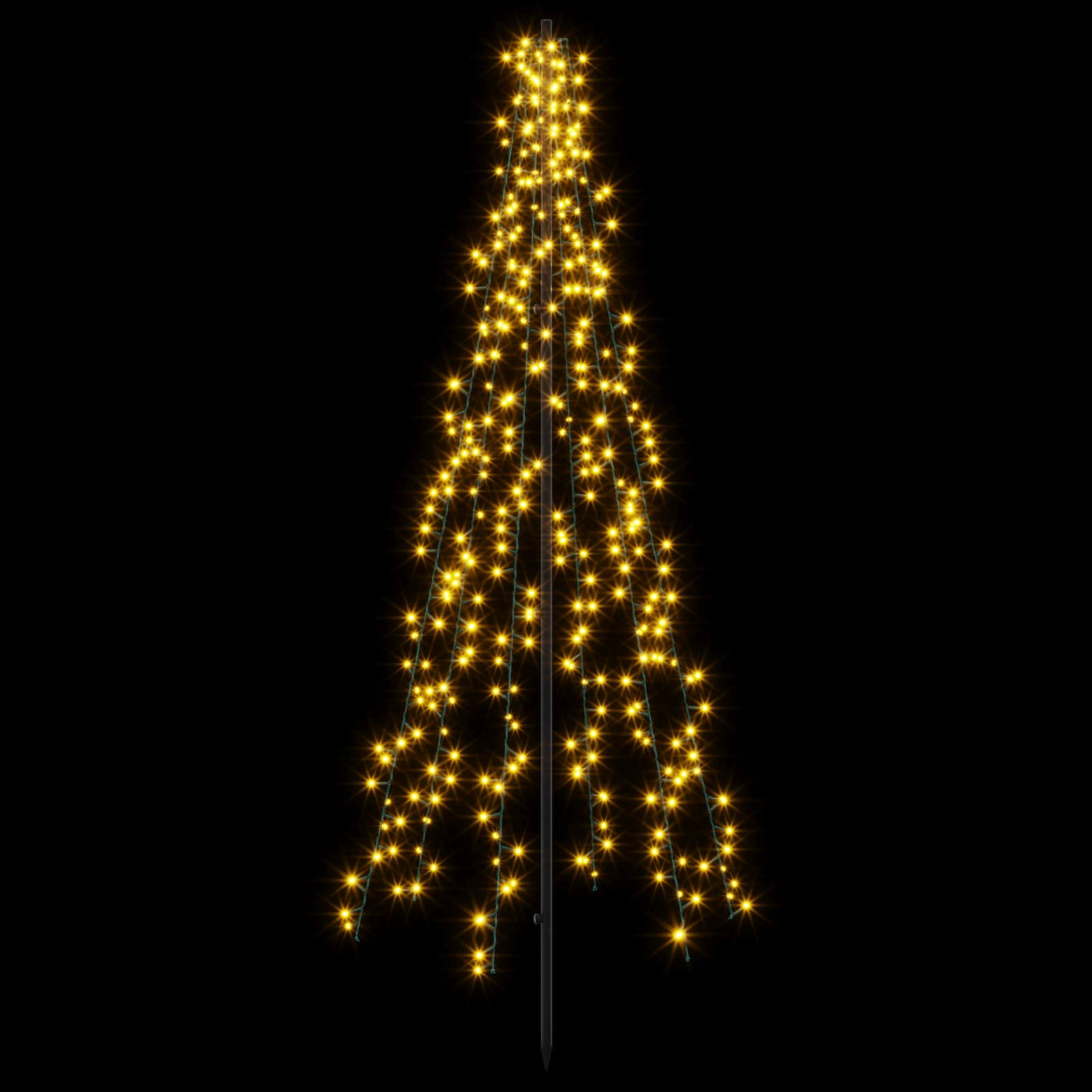Albero di Natale LED 165 cm 540 LED Bianco caldo Acciaio Nero