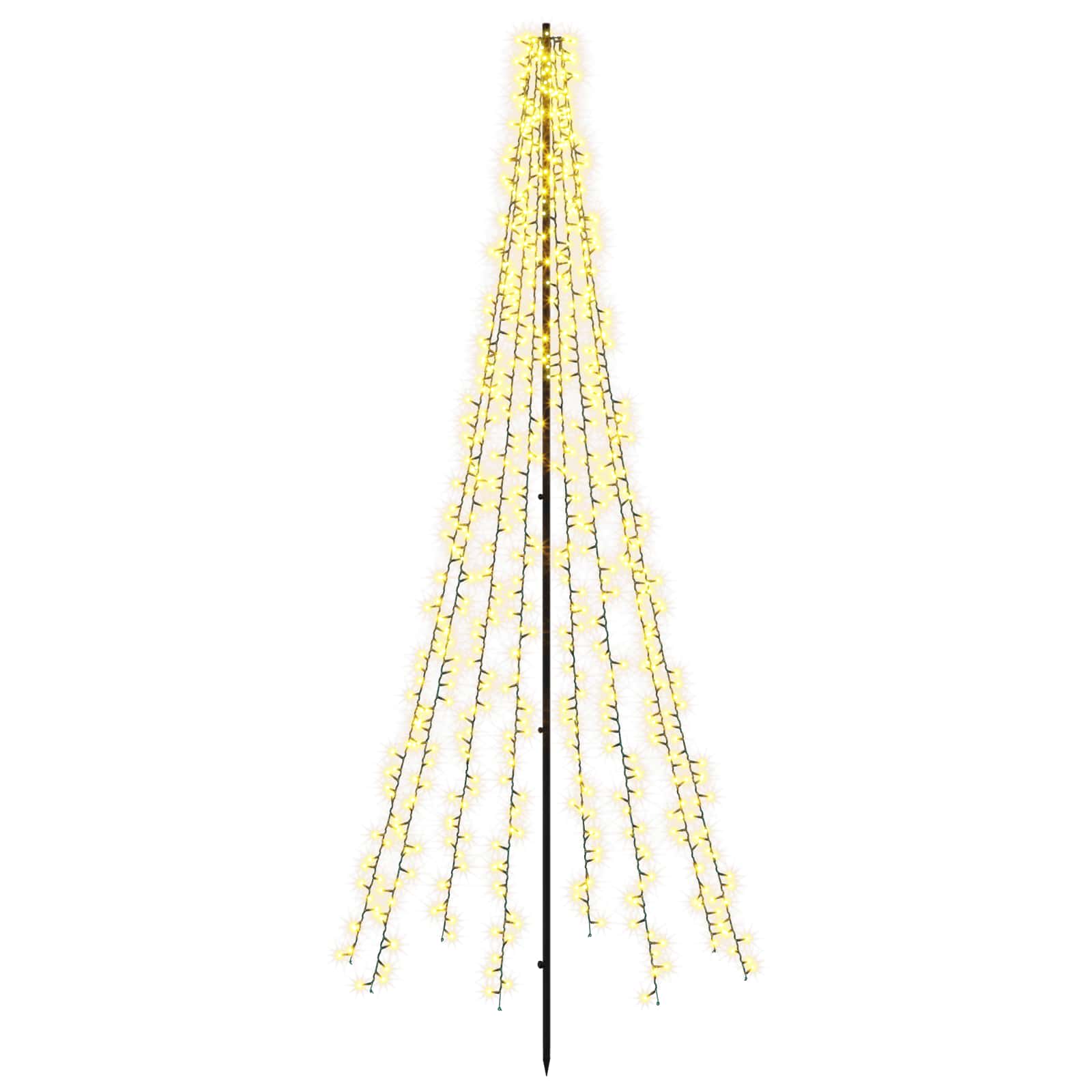 Albero di Natale LED 235 cm 1000 LED Bianco caldo Acciaio Nero