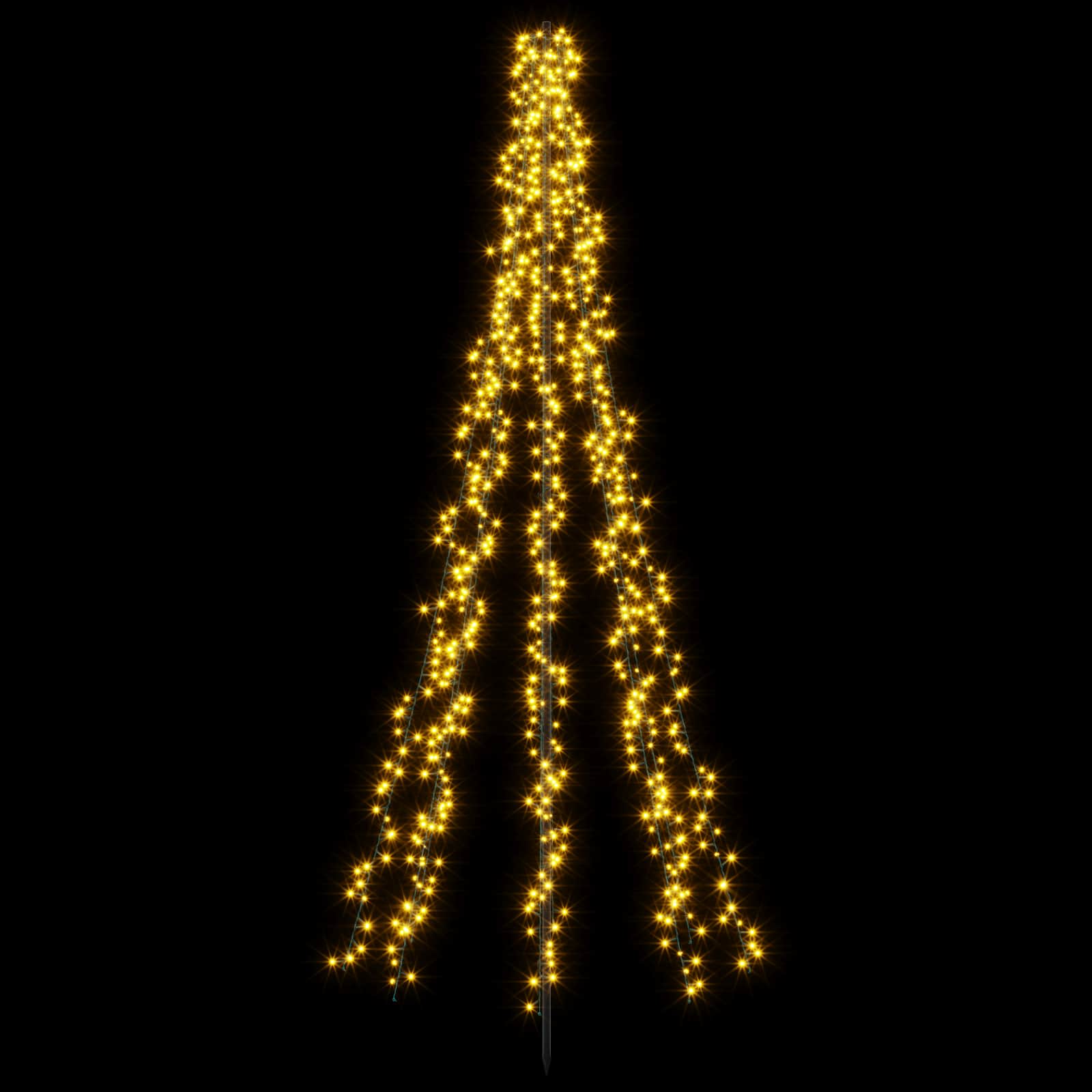 Albero di Natale LED 235 cm 1000 LED Bianco caldo Acciaio Nero