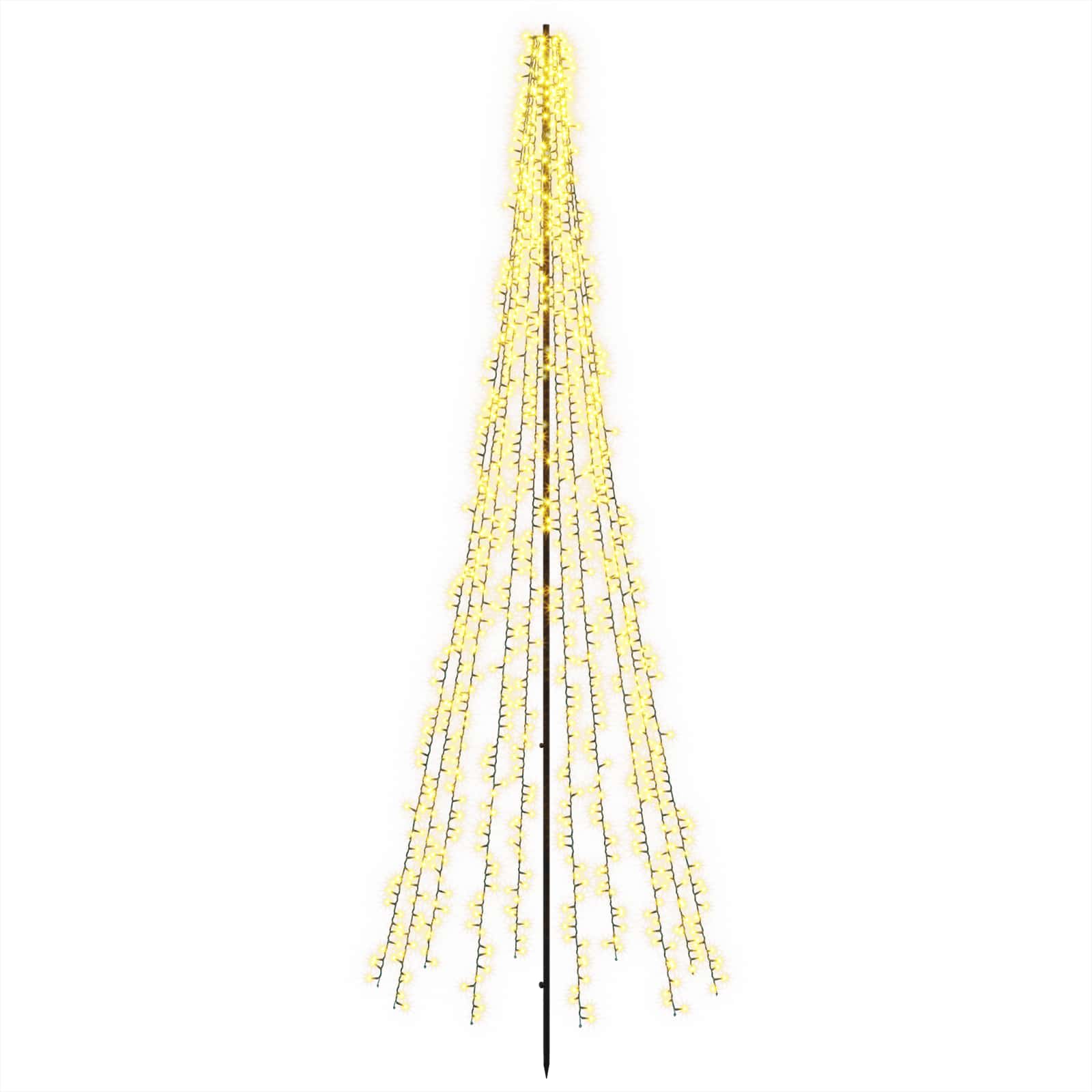 Albero di Natale LED 285 cm 1550 LED Bianco caldo Acciaio Nero