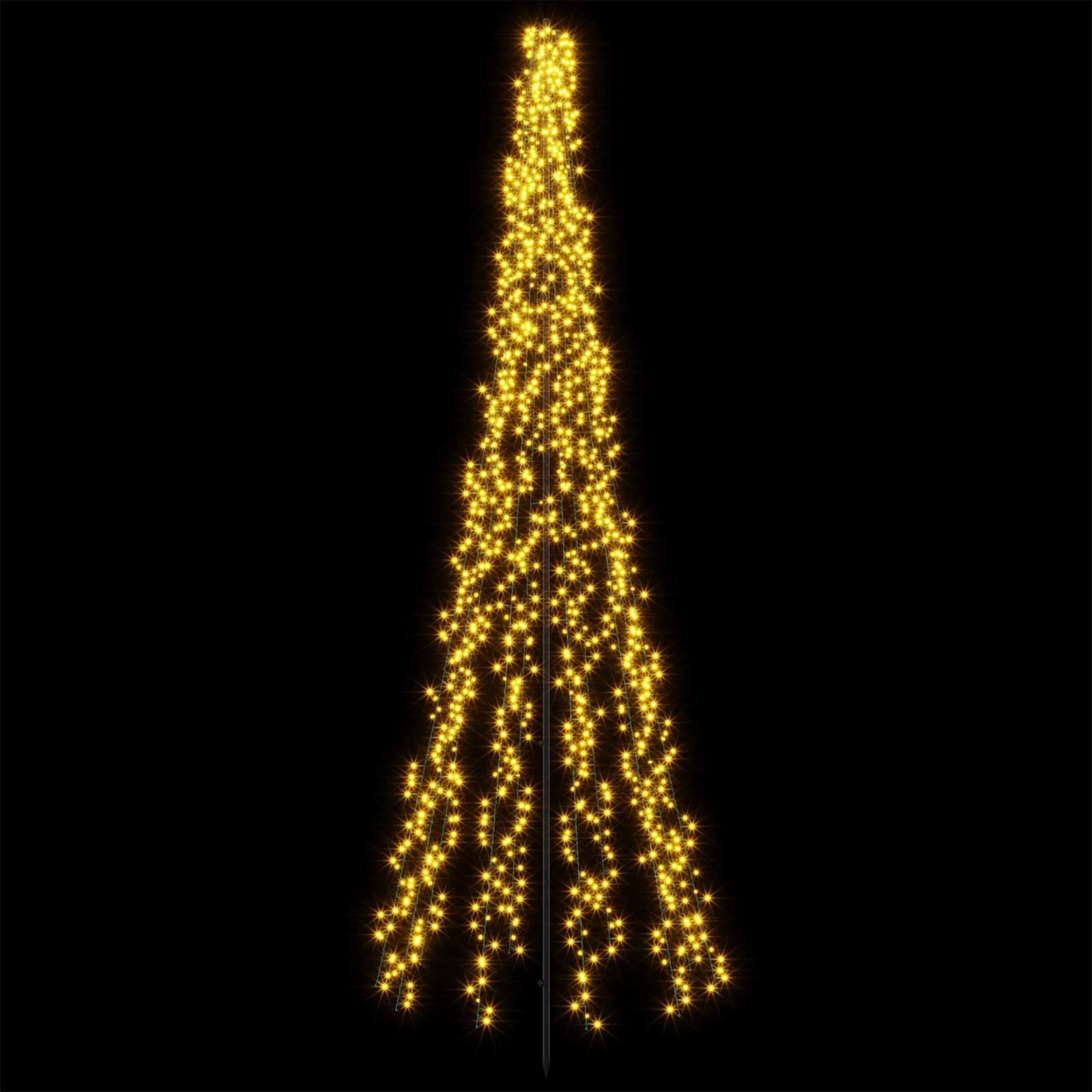 Albero di Natale LED 285 cm 1550 LED Bianco caldo Acciaio Nero